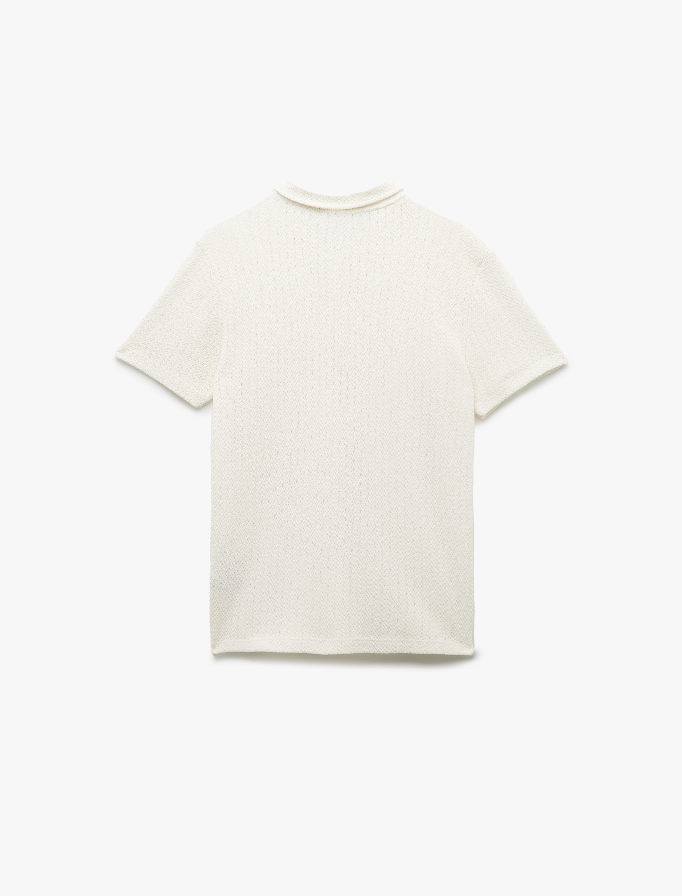   Regular Fit Kısa Kollu Dokulu Polo Yaka Tişört