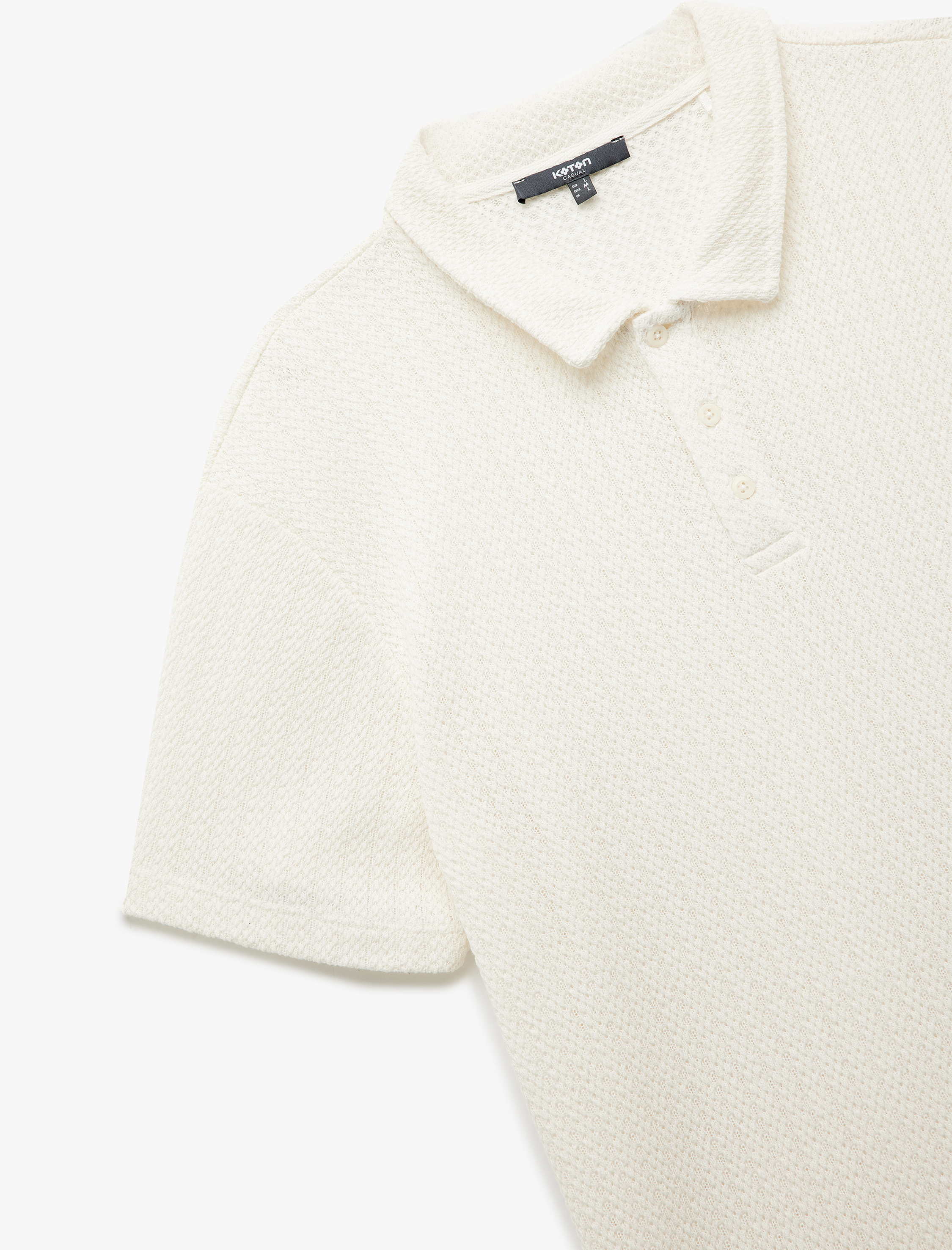   Regular Fit Kısa Kollu Dokulu Polo Yaka Tişört