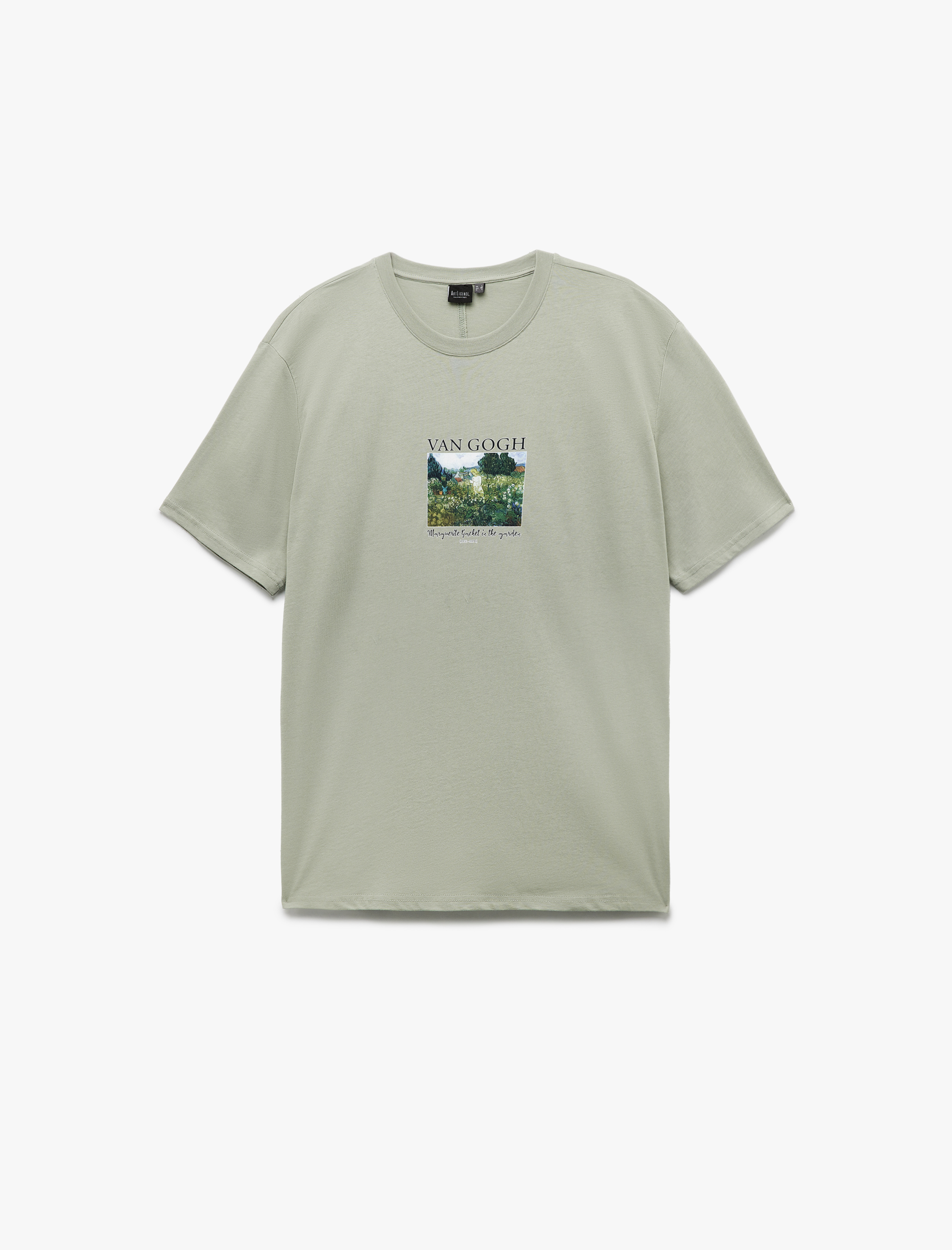   Regular Fit Kısa Kollu Bisiklet Yaka Pamuklu Lisanslı Van Gogh Baskılı Tişört