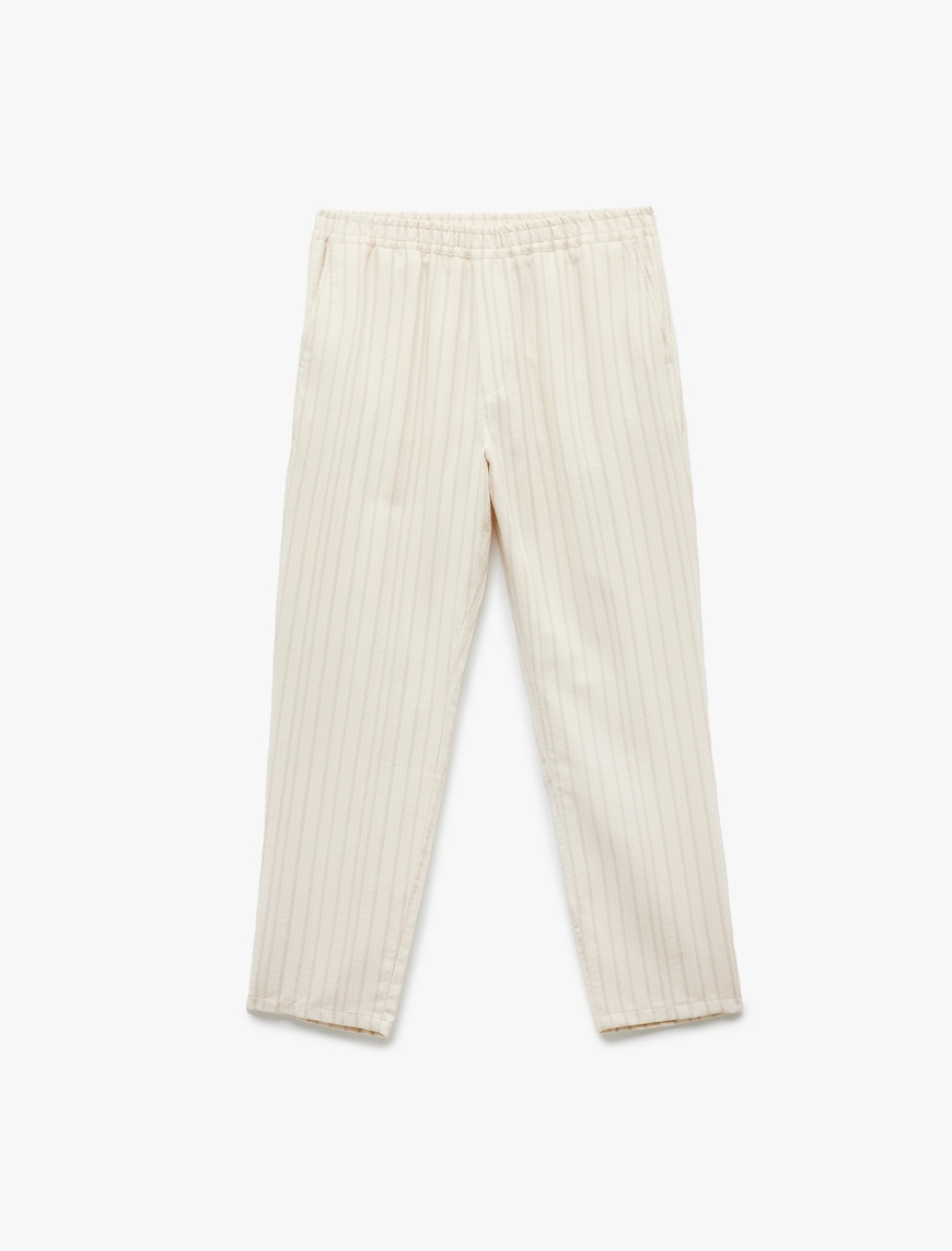   Regular Fit Cep Detaylı Pamuklu Beli Lastikli Pantolon