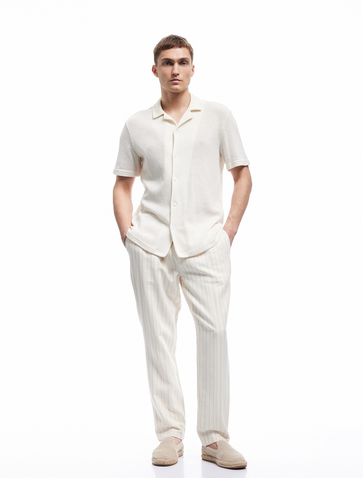  Regular Fit Cep Detaylı Pamuklu Beli Lastikli Pantolon
