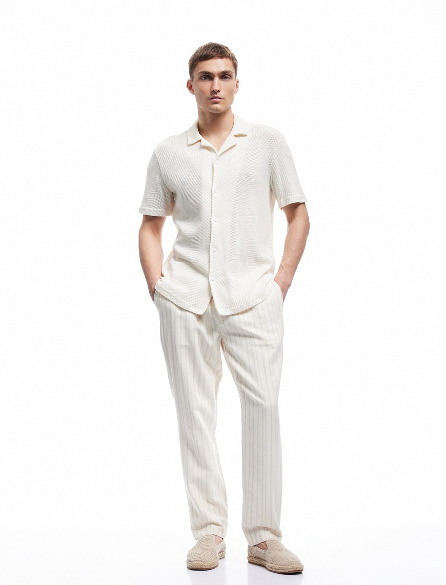  Regular Fit Cep Detaylı Pamuklu Beli Lastikli Pantolon
