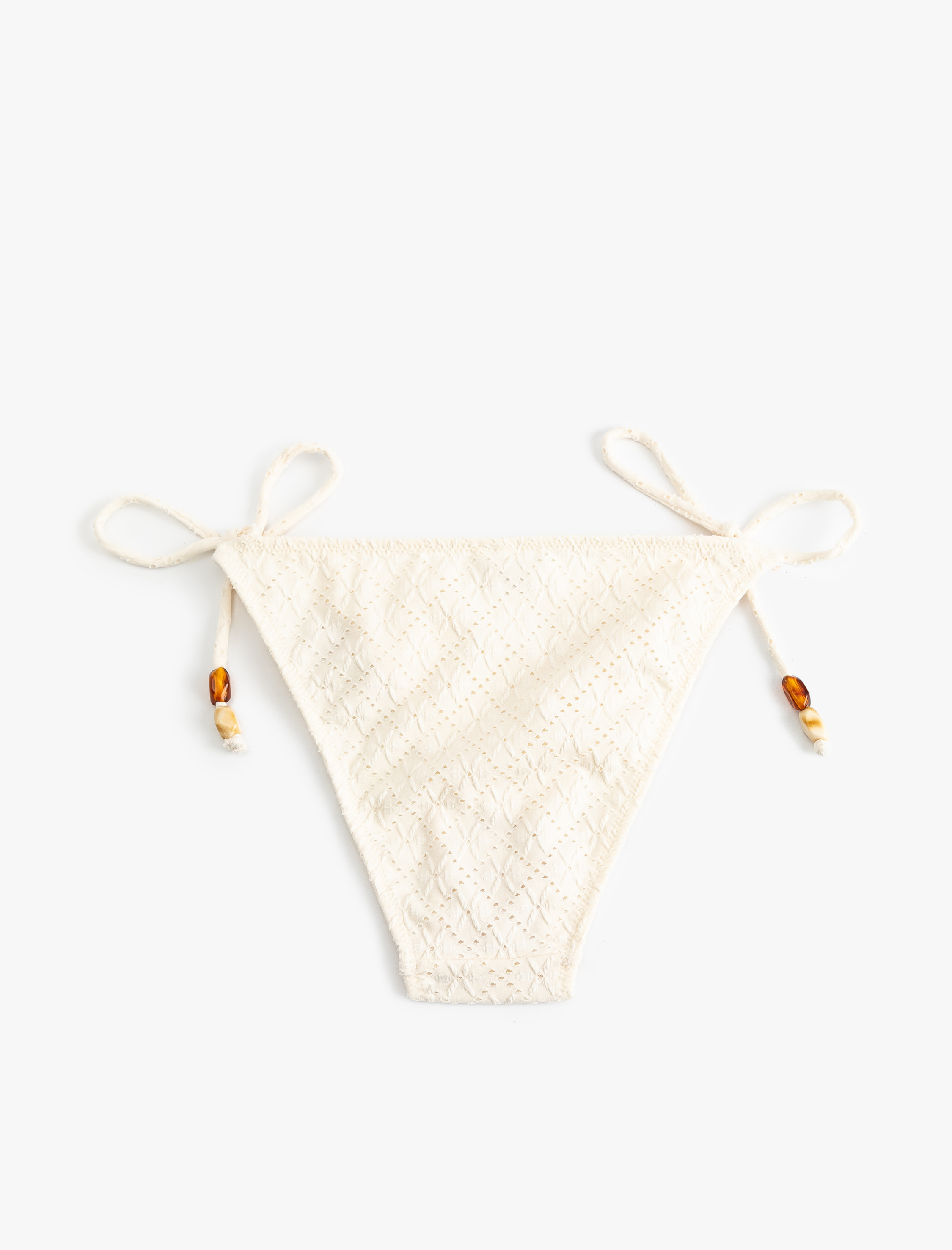   Boncuklu Brodeli Yanları İpli Bikini Altı