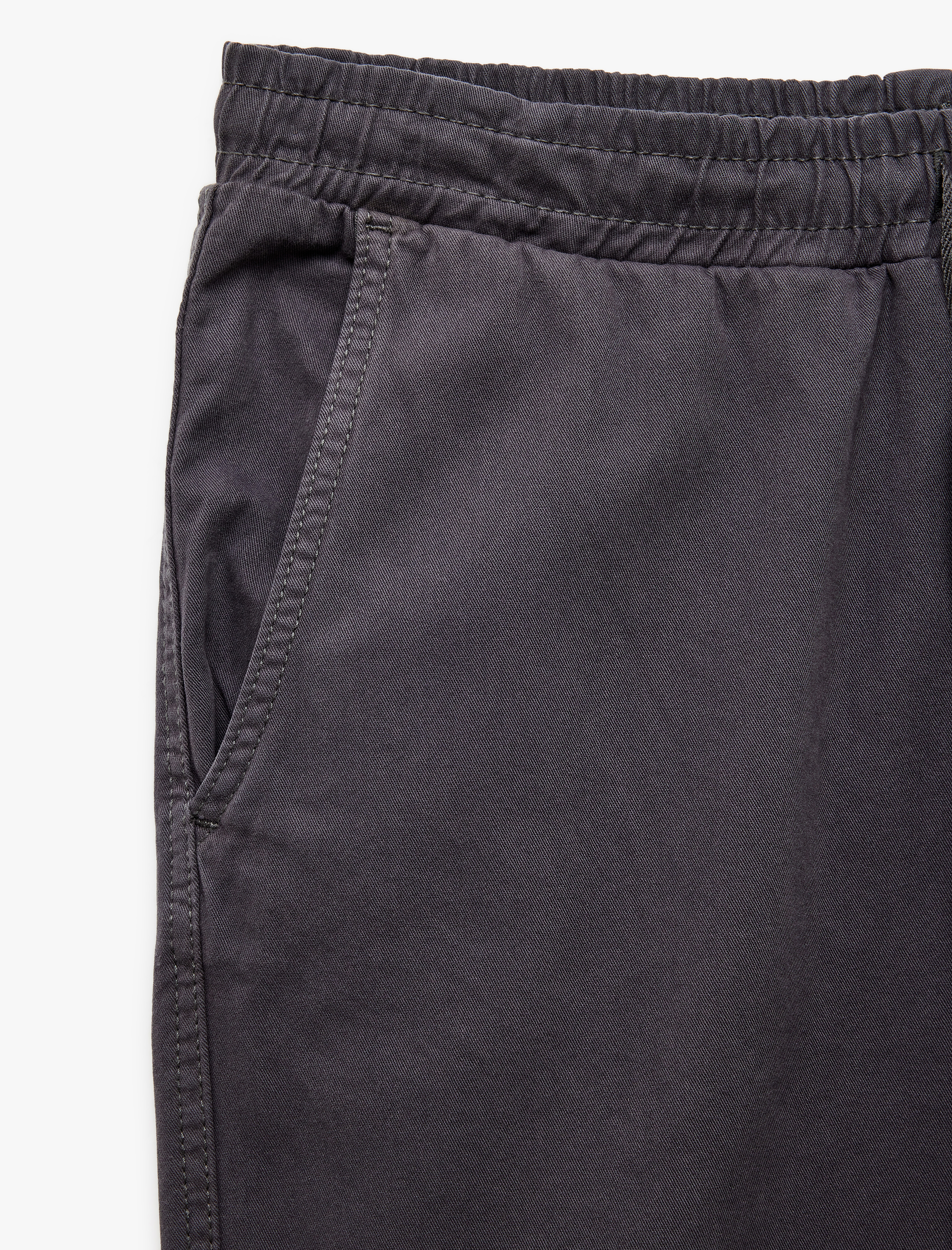   Cep Detaylı Pamuklu Gabardin Beli Bağcıklı Pantolon