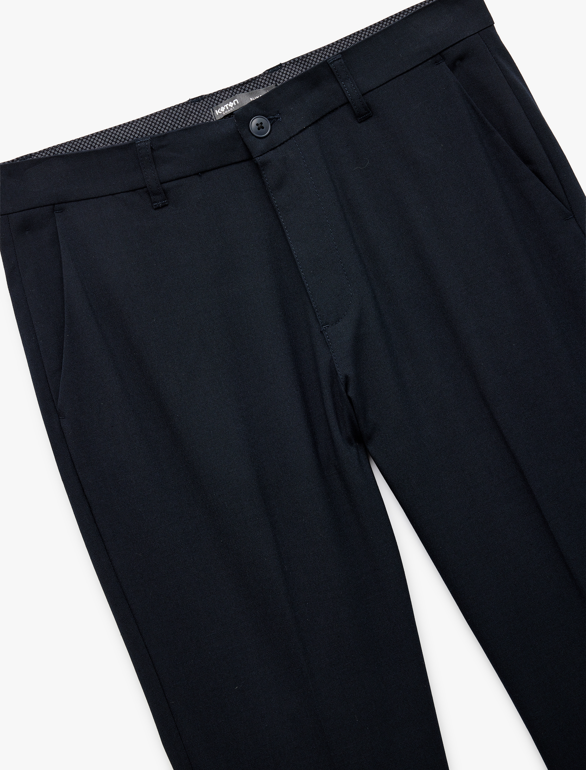   Normal Bel Slim Fit Düğmeli Cep Detaylı Kumaş Pantolon