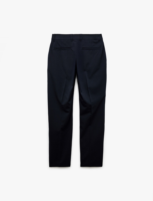 Normal Bel Slim Fit Düğmeli Cep Detaylı Kumaş Pantolon_1