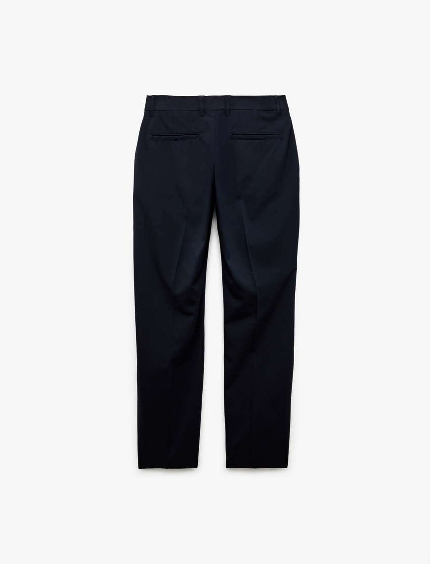   Normal Bel Slim Fit Düğmeli Cep Detaylı Kumaş Pantolon
