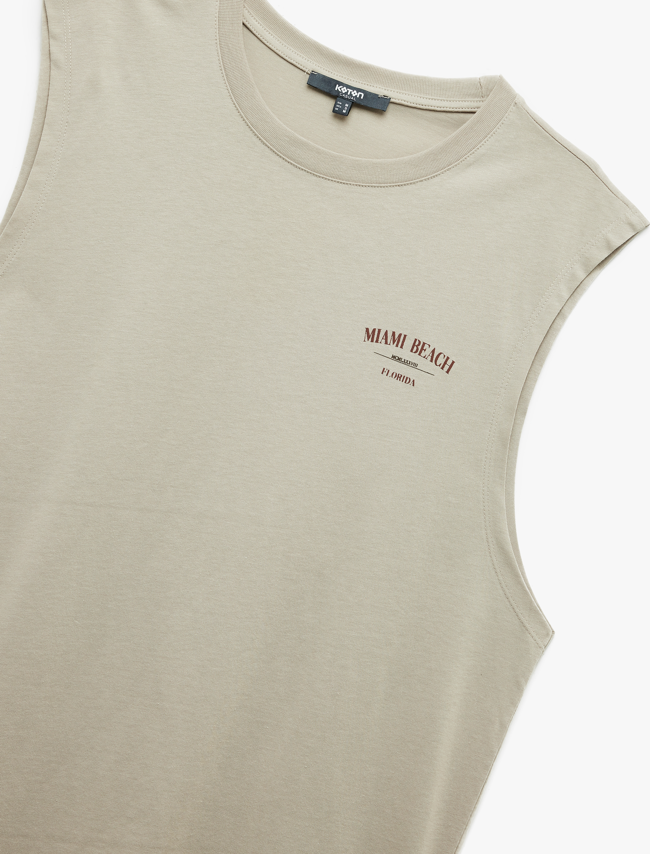   Bisiklet Yaka Kolsuz Pamuklu Arkası Baskılı Atlet