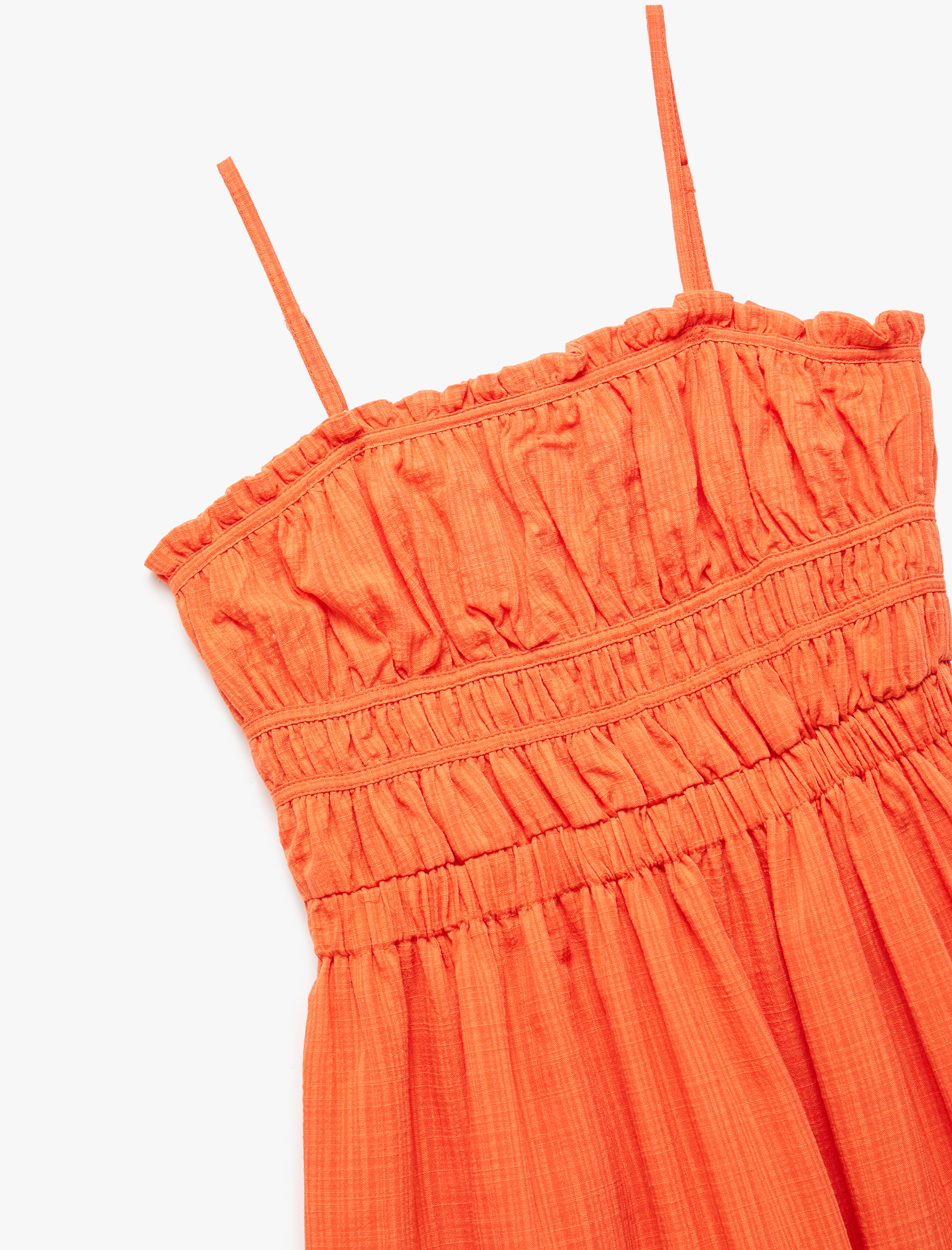  Kız Çocuk Viskon Karışımlı Pileli Gipeli Askılı Elbise