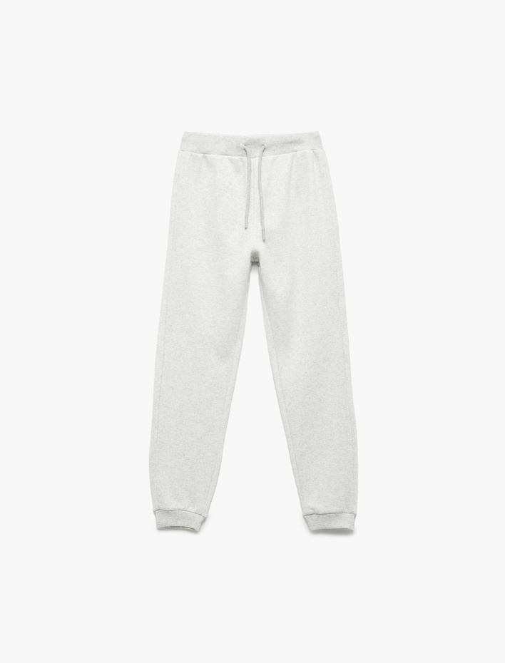 Erkek Çocuk Pamuklu Beli Bağlamalı Şardonlu Basic Jogger Eşofman Altı