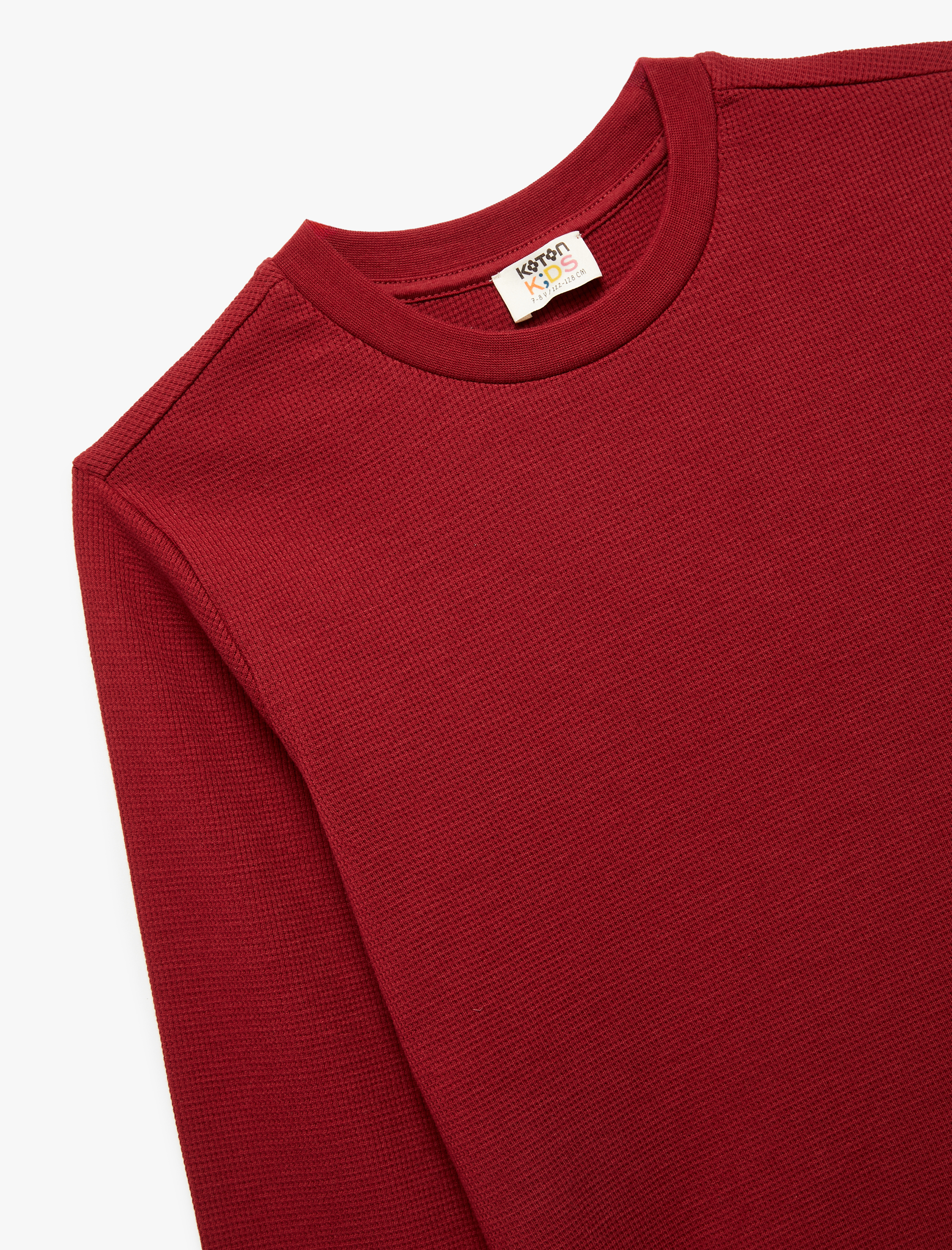  Erkek Çocuk Bisiklet Yaka Pamuklu Basic Uzun Kollu Tişört