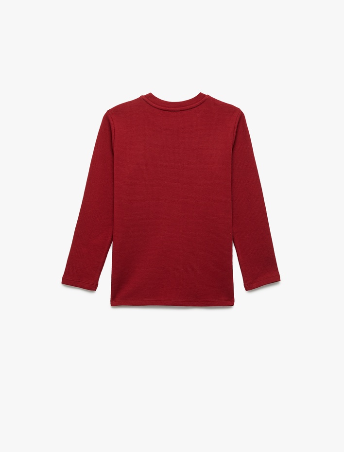 Erkek Çocuk Bisiklet Yaka Pamuklu Basic Uzun Kollu Tişört