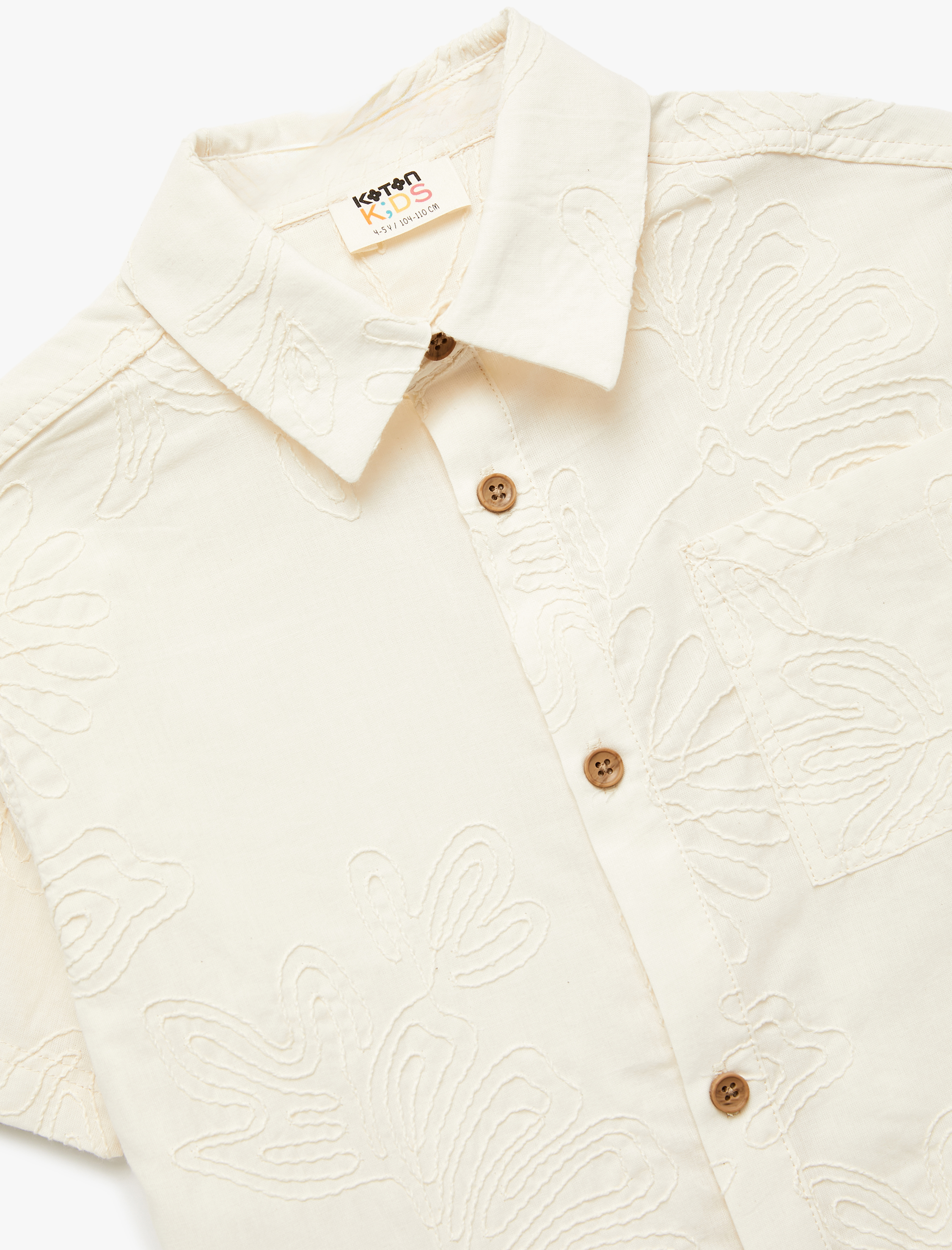  Erkek Çocuk Kısa Kollu Düğmeli Cepli Pamuklu Gömlek