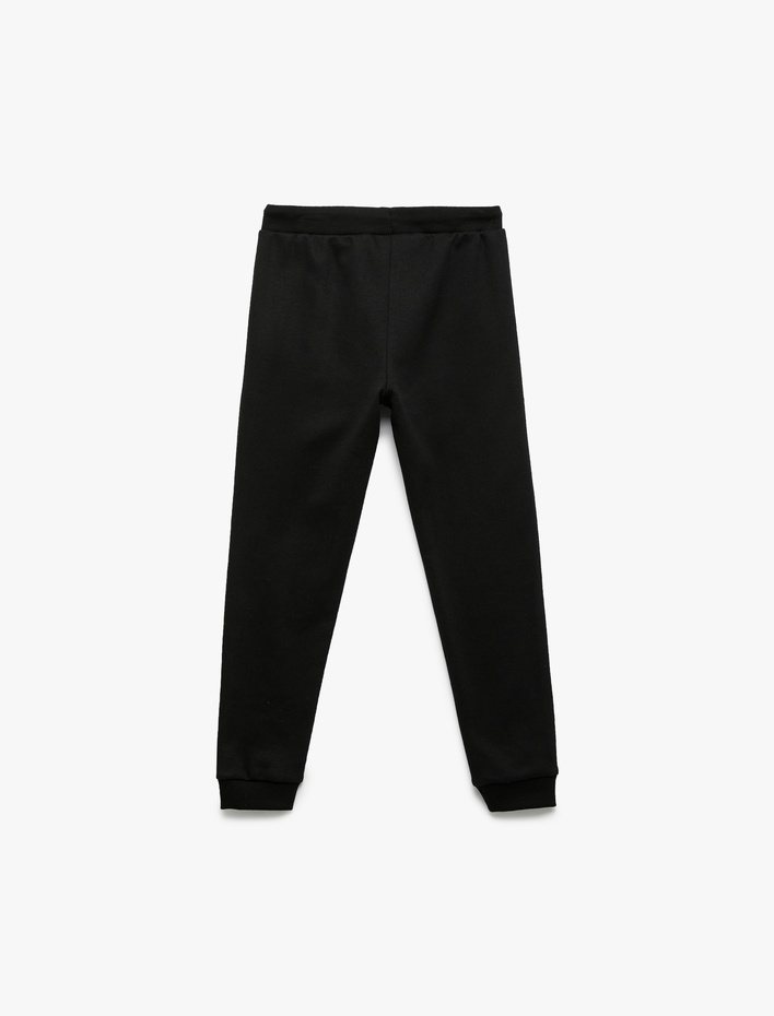 Erkek Çocuk Pamuklu Beli Bağlamalı Şardonlu Basic Jogger Eşofman Altı