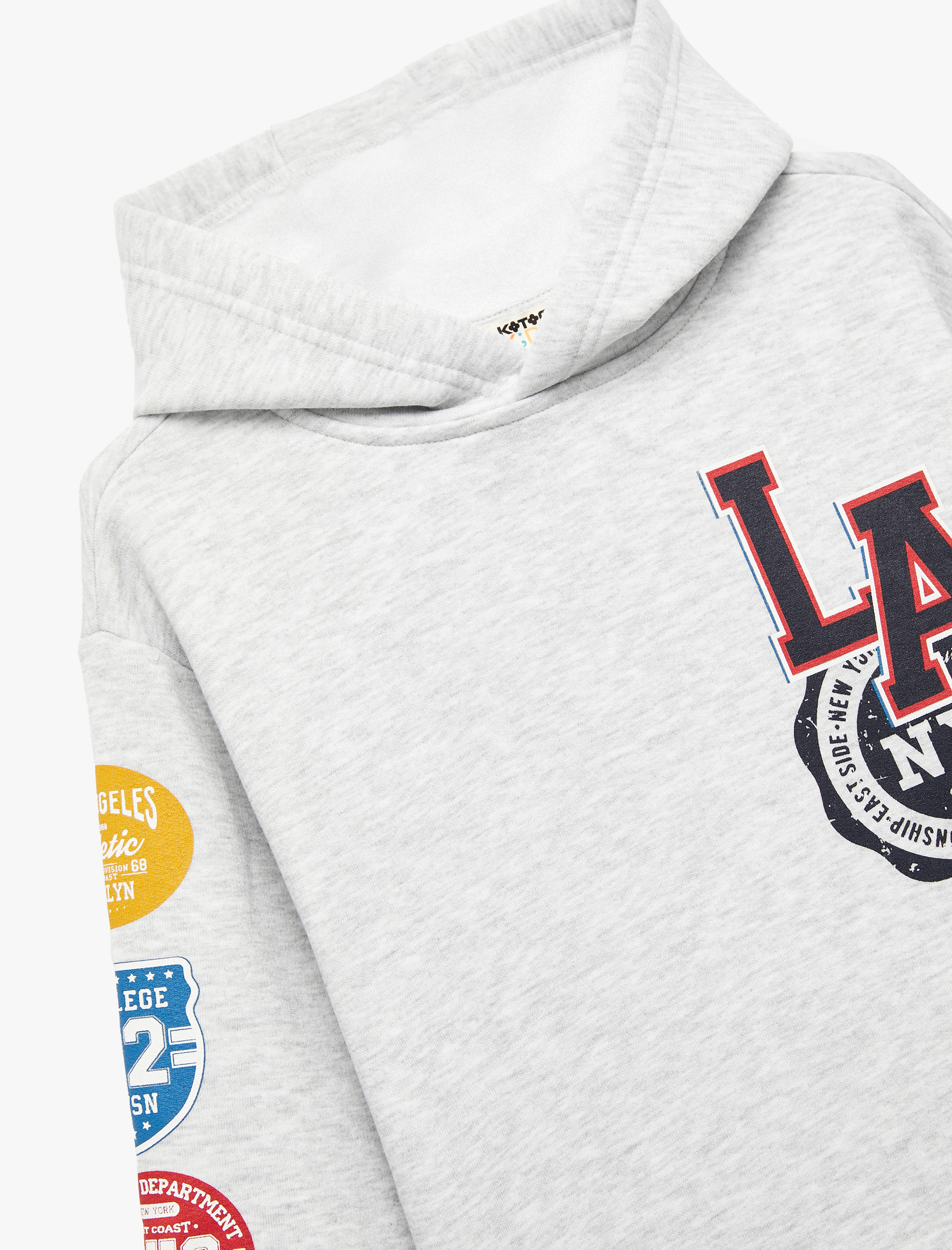  Erkek Çocuk Baskılı Uzun Kollu Şardonlu Kapşonlu Sweatshirt