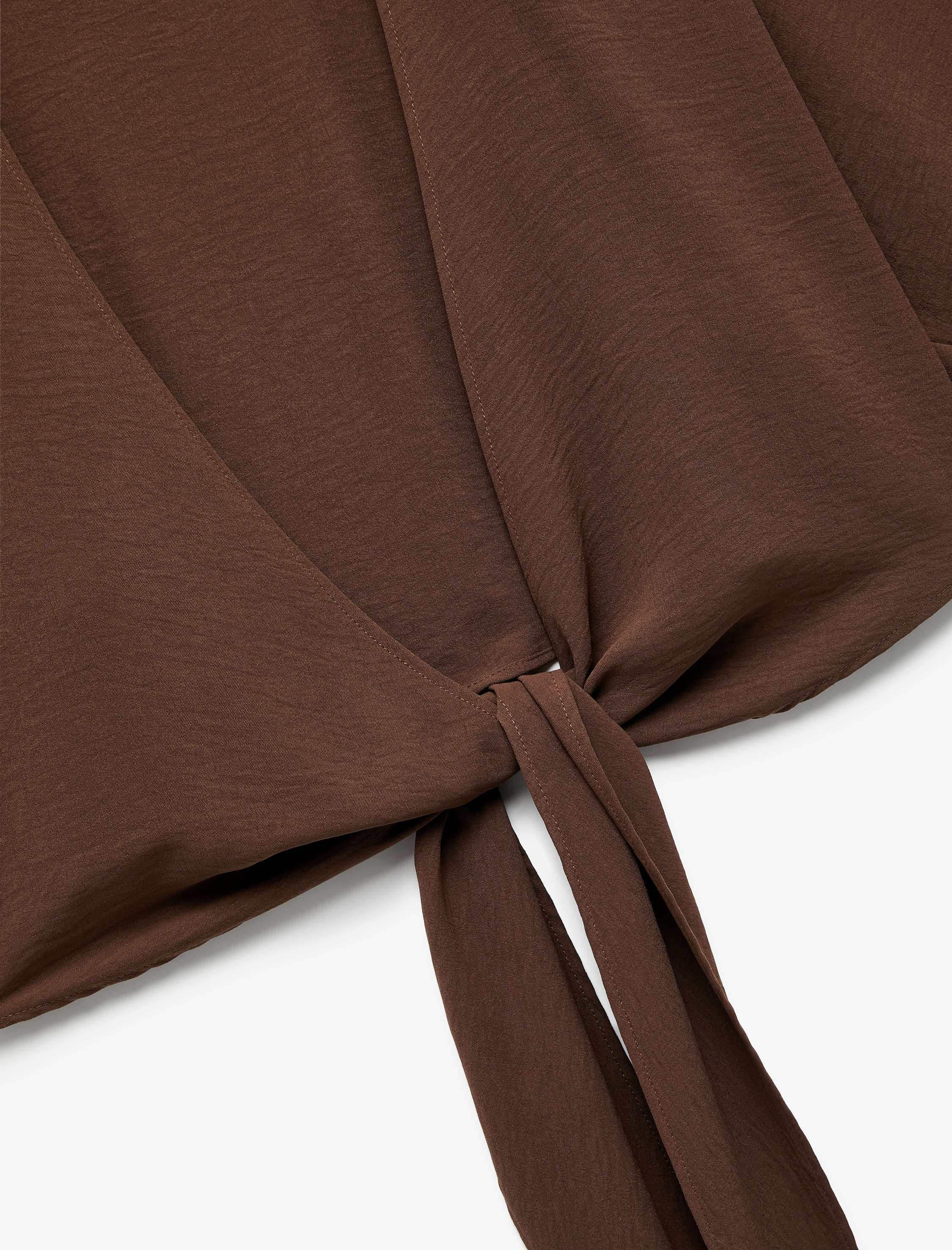   Kısa Kollu Kruvaze Yaka Bağlama Detaylı Oversize Kimono