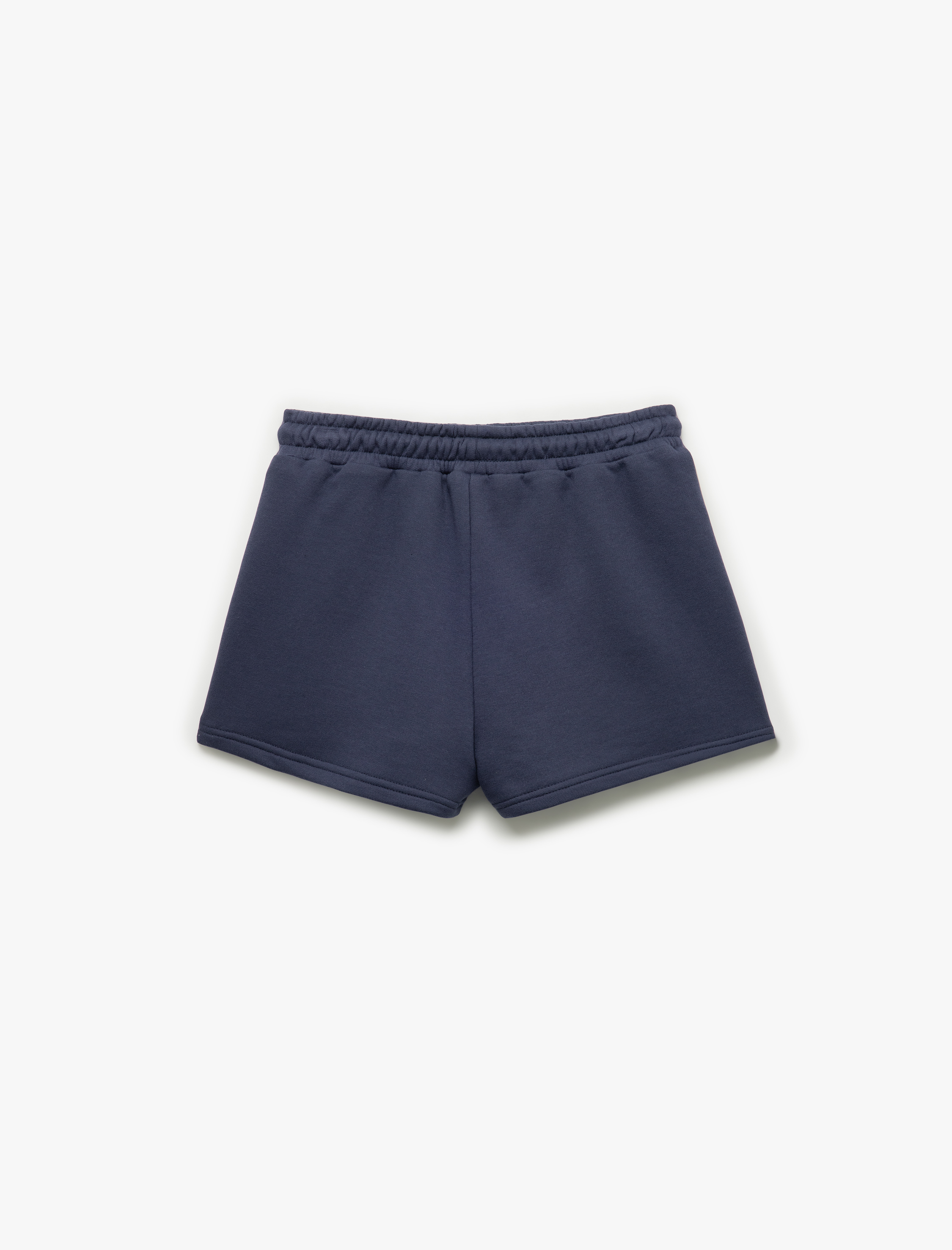   Beli Bağcıklı Dantel Detaylı Şeritli Rahat Kalıp Yüksek Bel Mini Şort