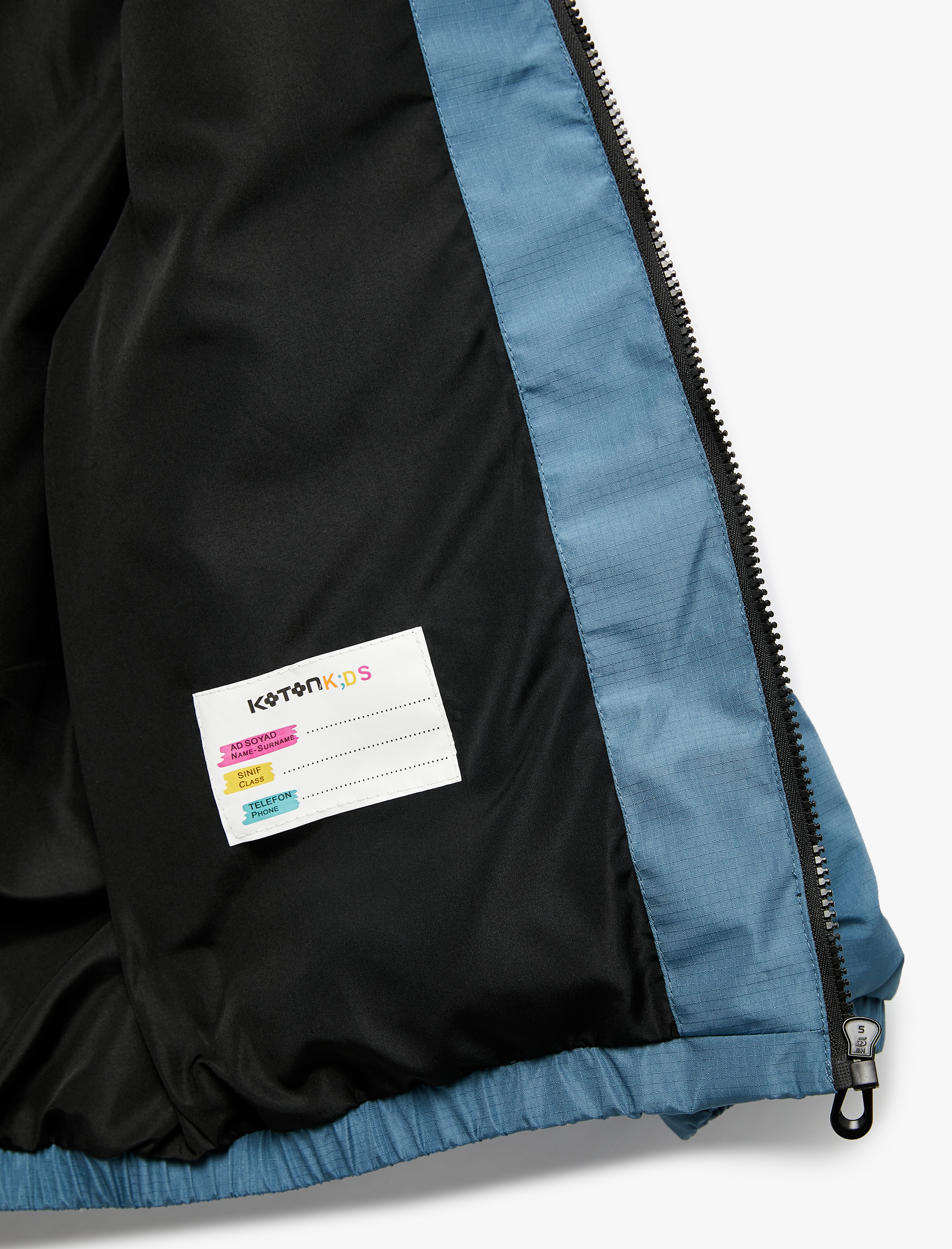  Erkek Çocuk Fermuarlı Kapşonlu Şişme Mont