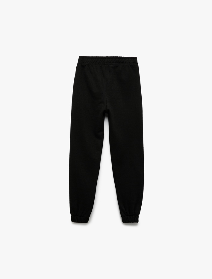 Kız Çocuk Beli Lastikli Şardonlu Basic Jogger Eşofman Altı