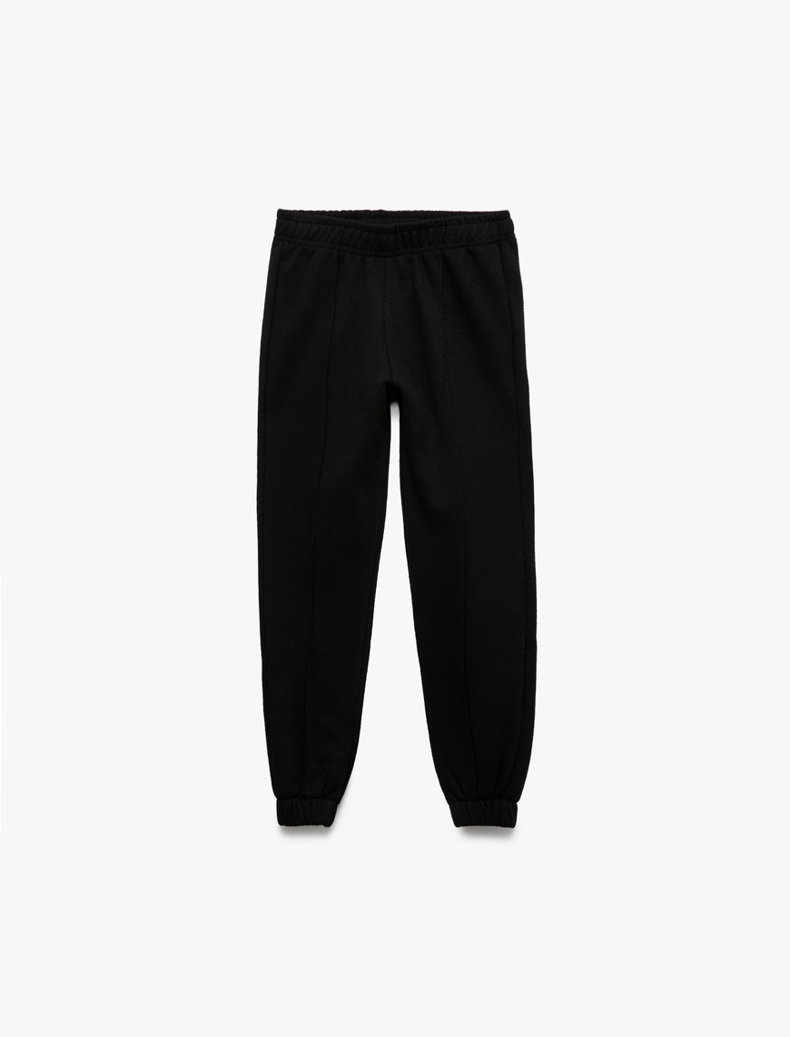  Kız Çocuk Beli Lastikli Şardonlu Basic Jogger Eşofman Altı