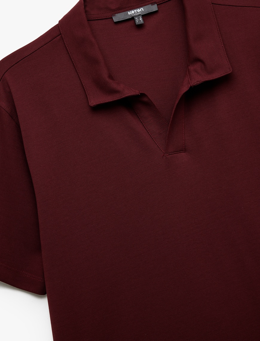  Regular Fit Kısa Kollu Pike Kumaş Pamuklu Polo Yaka Tişört