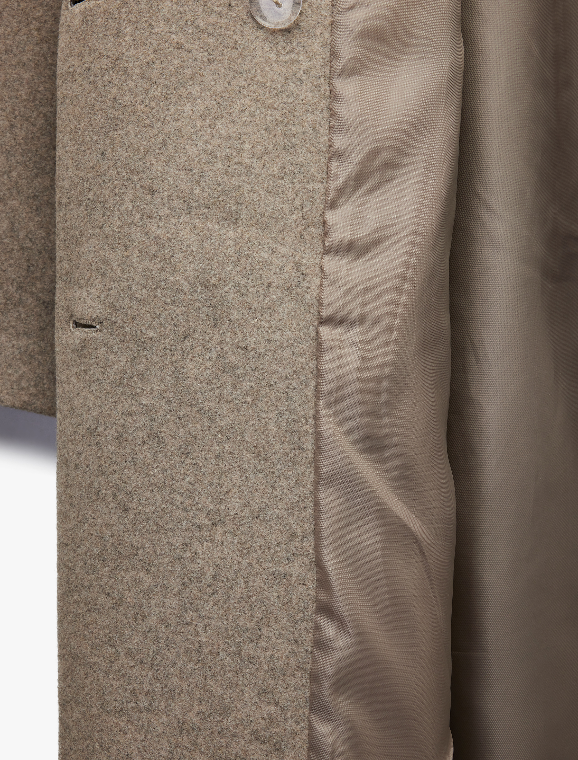   Cepli Düğmeli Uzun Kollu Kruvaze Uzun Kaşe Kaban