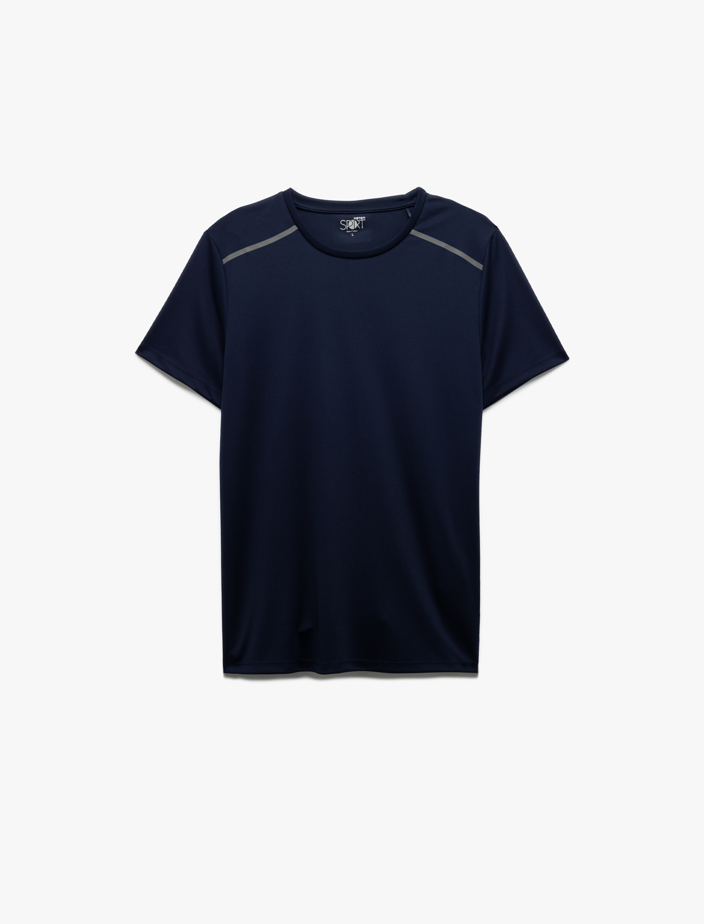   Kısa Kollu Bisiklet Yaka Baskılı Spor Tişört