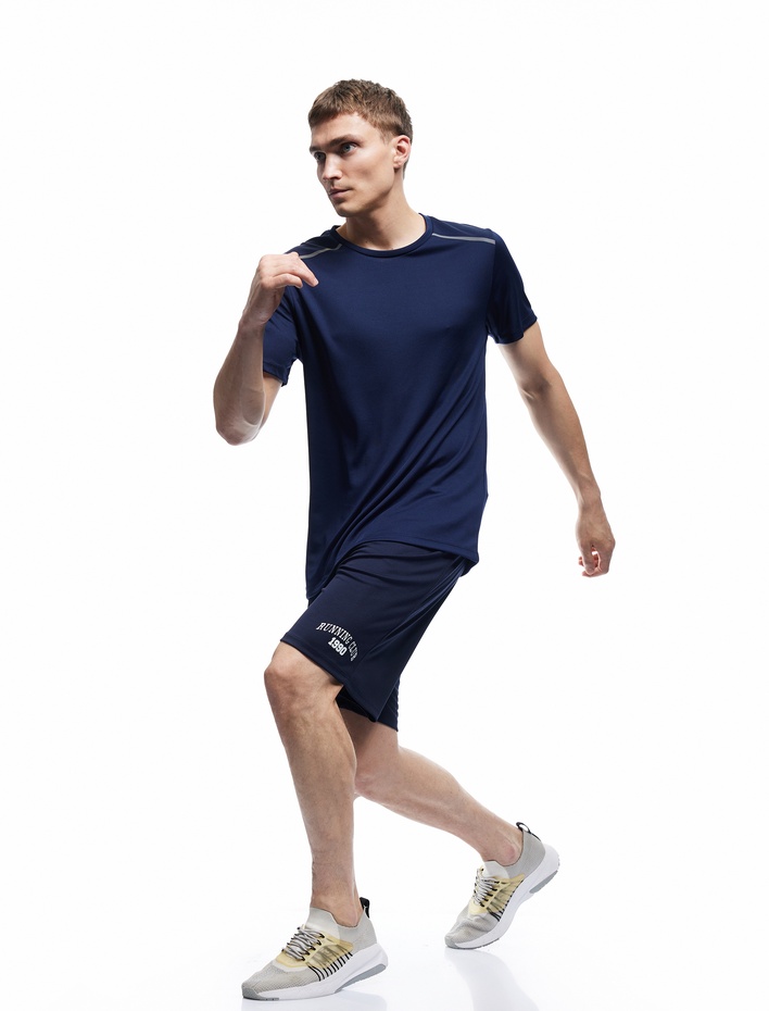  Beli Bağcıklı Baskılı Spor Şort