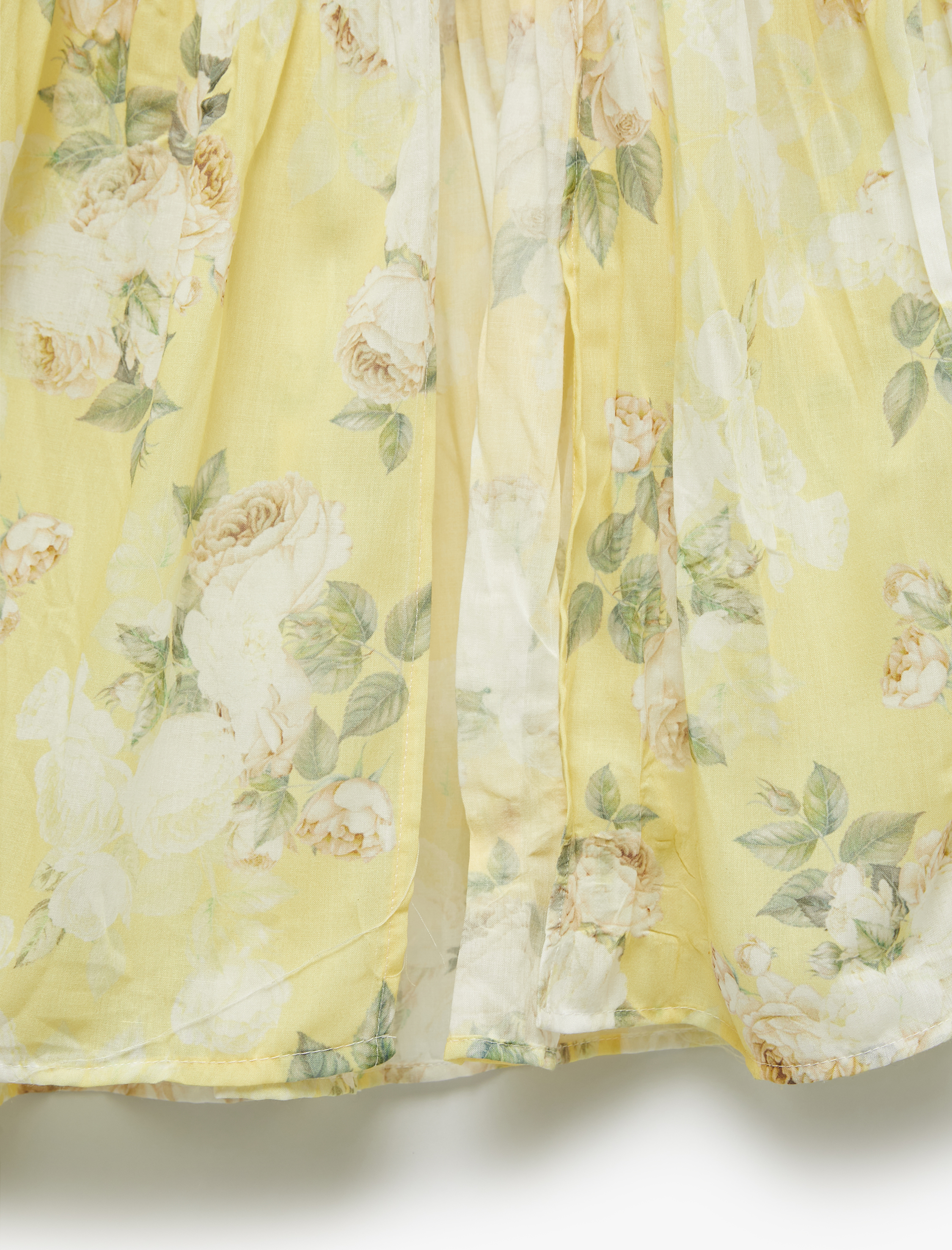   Astarlı Yırtmaç Detaylı Katlı Midi Çan Kesim Kloş Çiçekli Etek