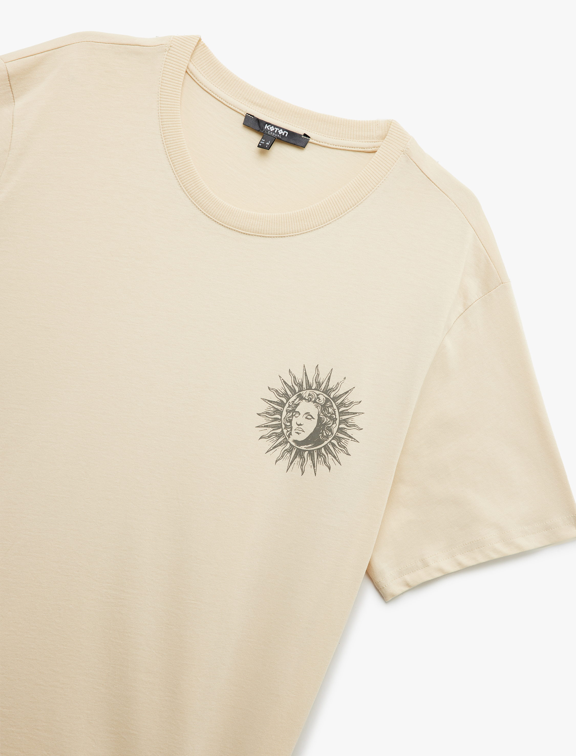   Regular Fit Kısa Kollu Bisiklet Yaka Pamuklu Baskılı Tişört