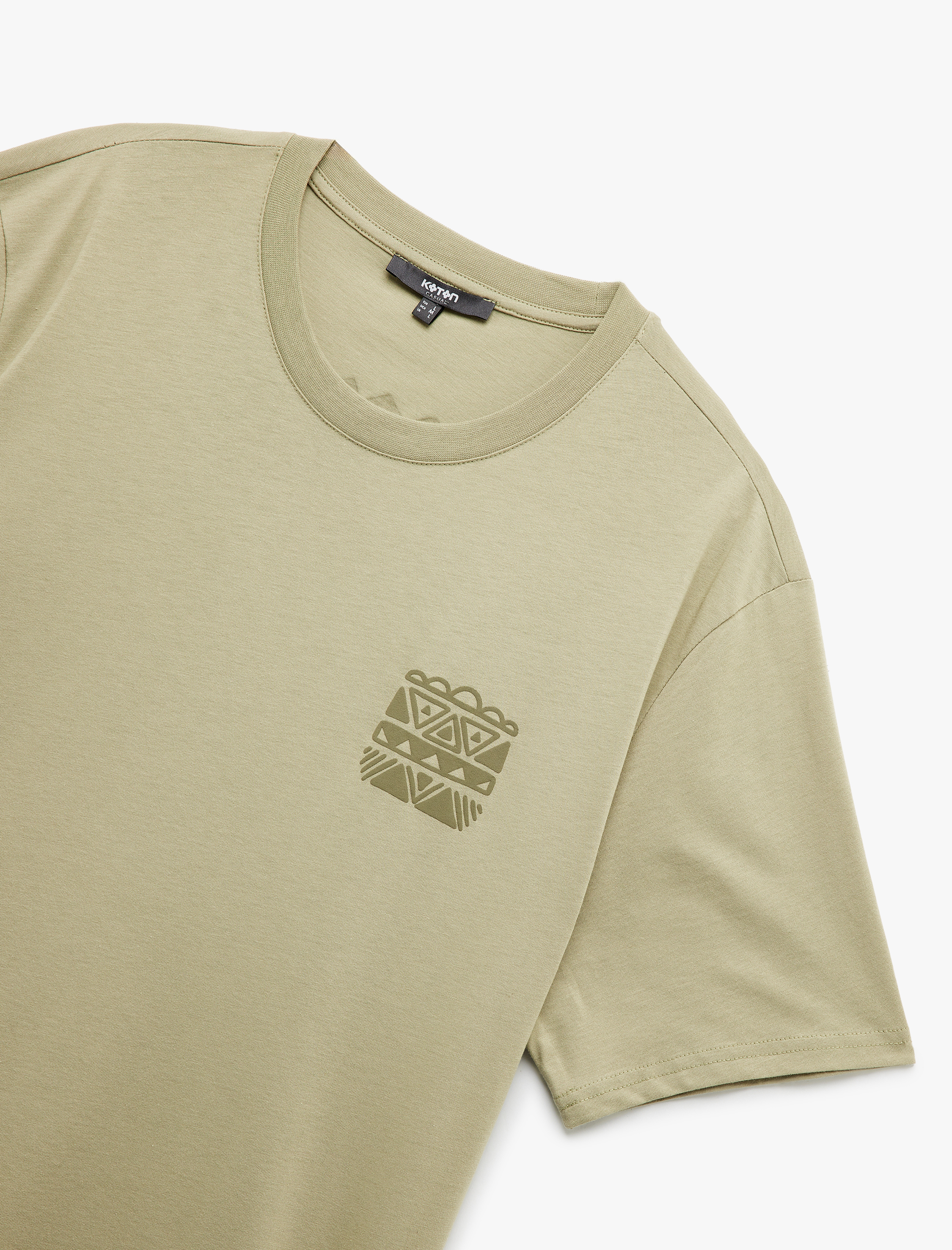   Regular Fit Kısa Kollu Bisiklet Yaka Pamuklu Arkası Baskılı Tişört