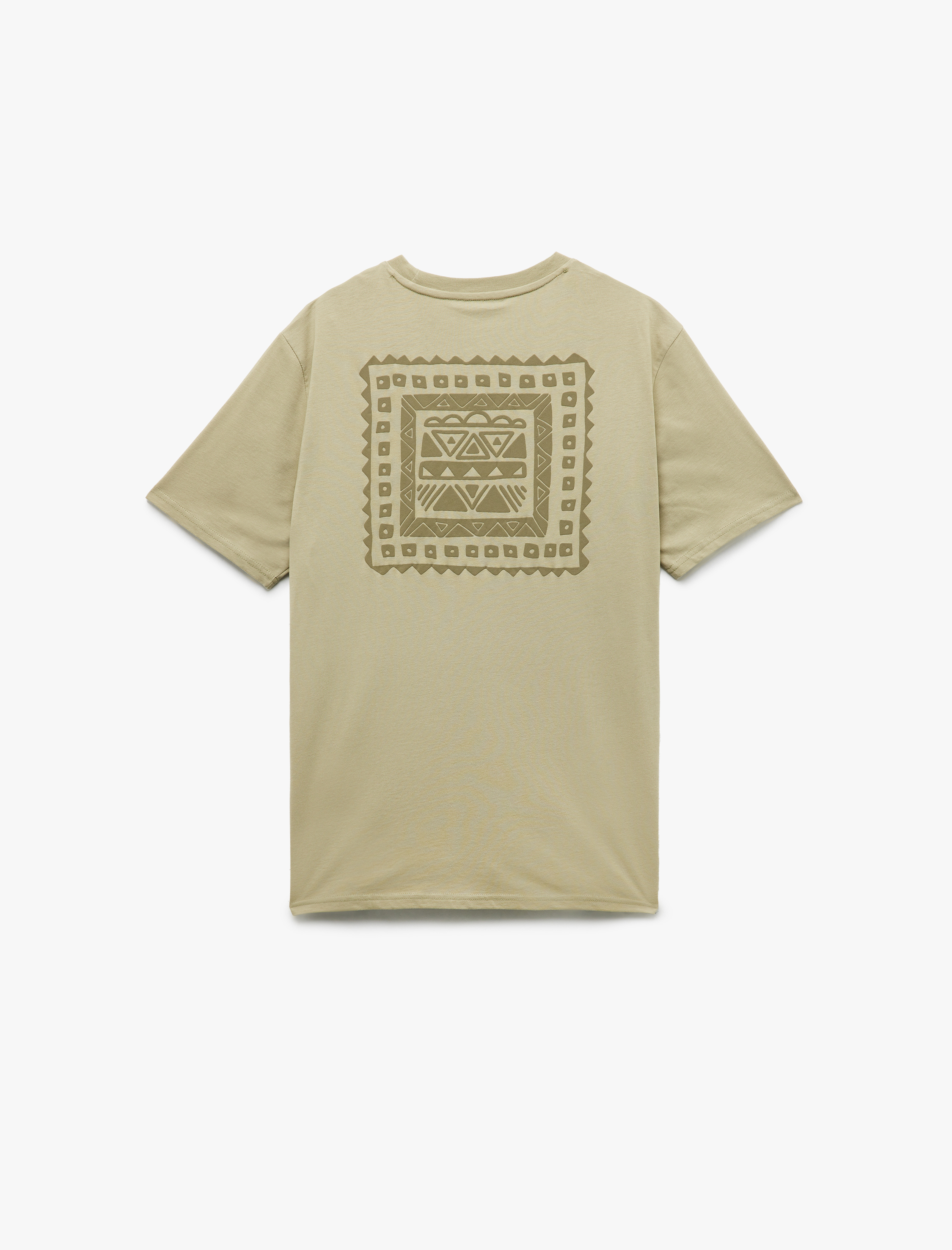   Regular Fit Kısa Kollu Bisiklet Yaka Pamuklu Arkası Baskılı Tişört