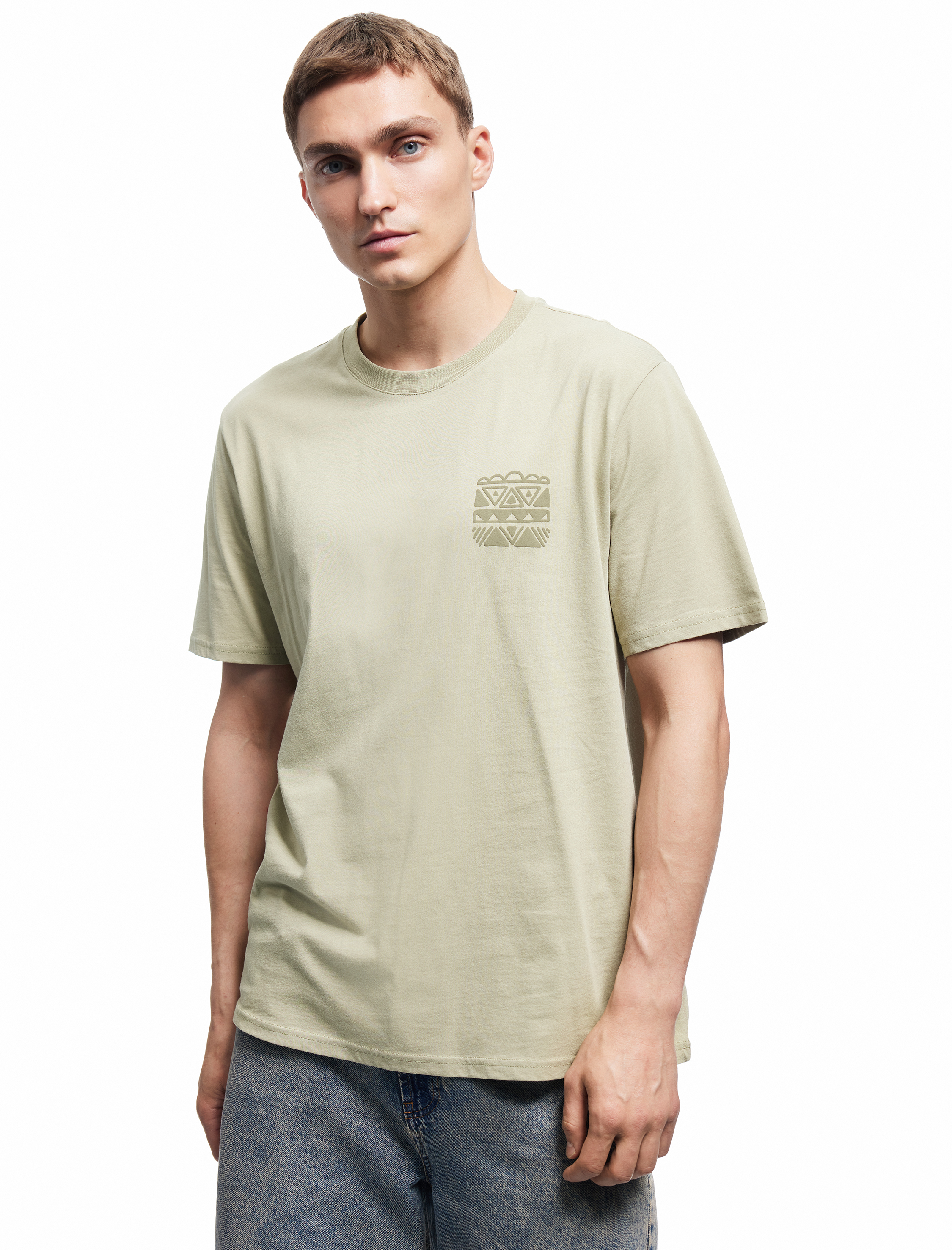   Regular Fit Kısa Kollu Bisiklet Yaka Pamuklu Arkası Baskılı Tişört