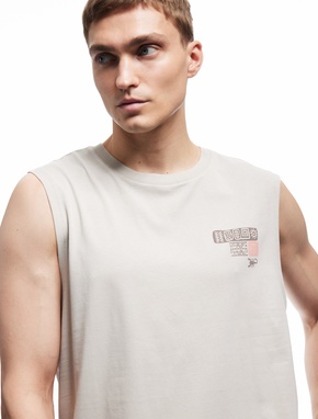Regular Fit Kolsuz Bisiklet Yaka Pamuklu Etnik Baskılı Atlet