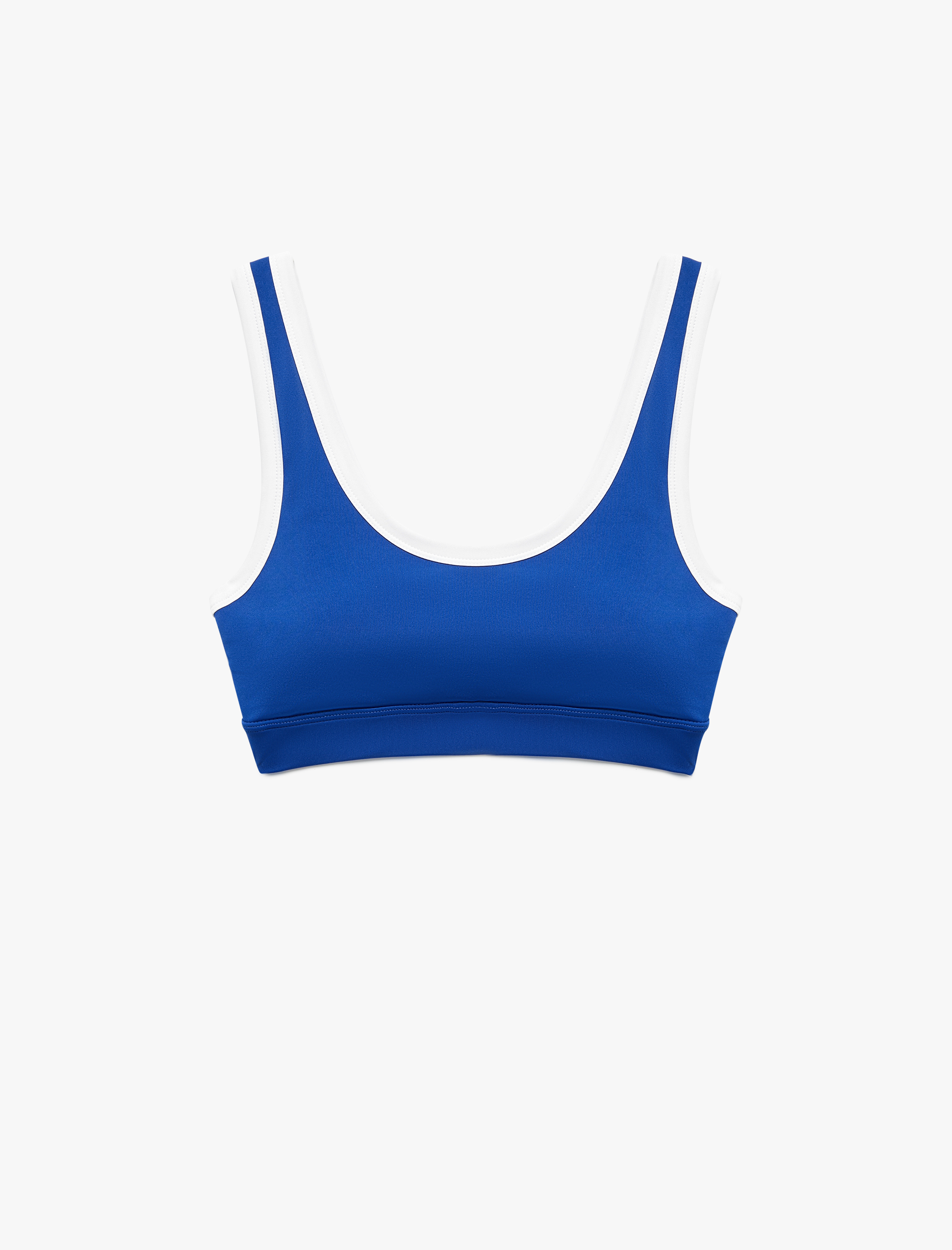   U Yaka Kaplı Renk Kontrastlı Slim Fit Sporcu Sütyeni