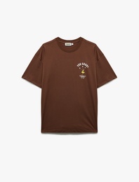 Kısa Kollu Bisiklet Yaka Snoopy Baskılı Lisanslı Tişört