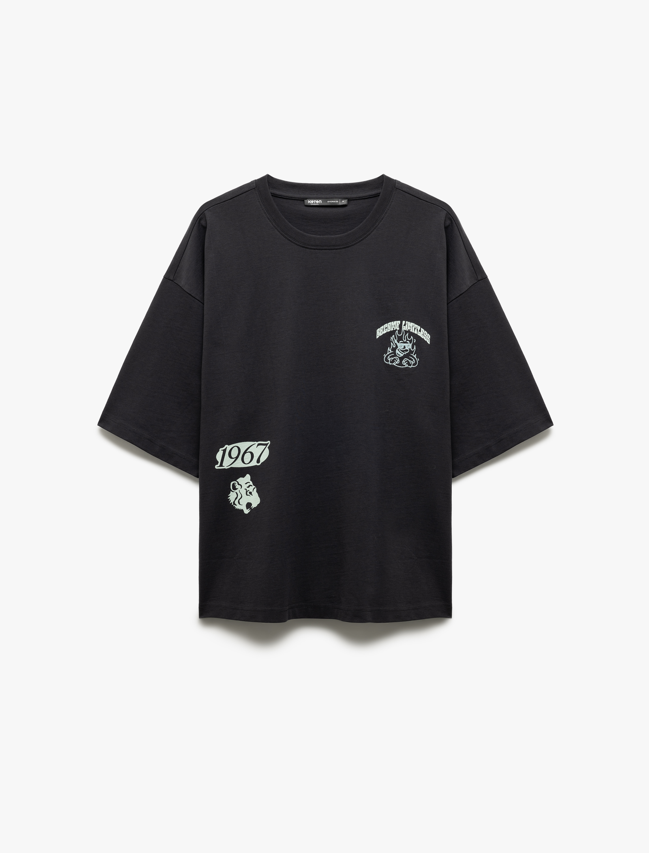   Kısa Kollu Bisiklet Yaka Tok Kumaş Pamuklu Arkası Baskılı Tişört