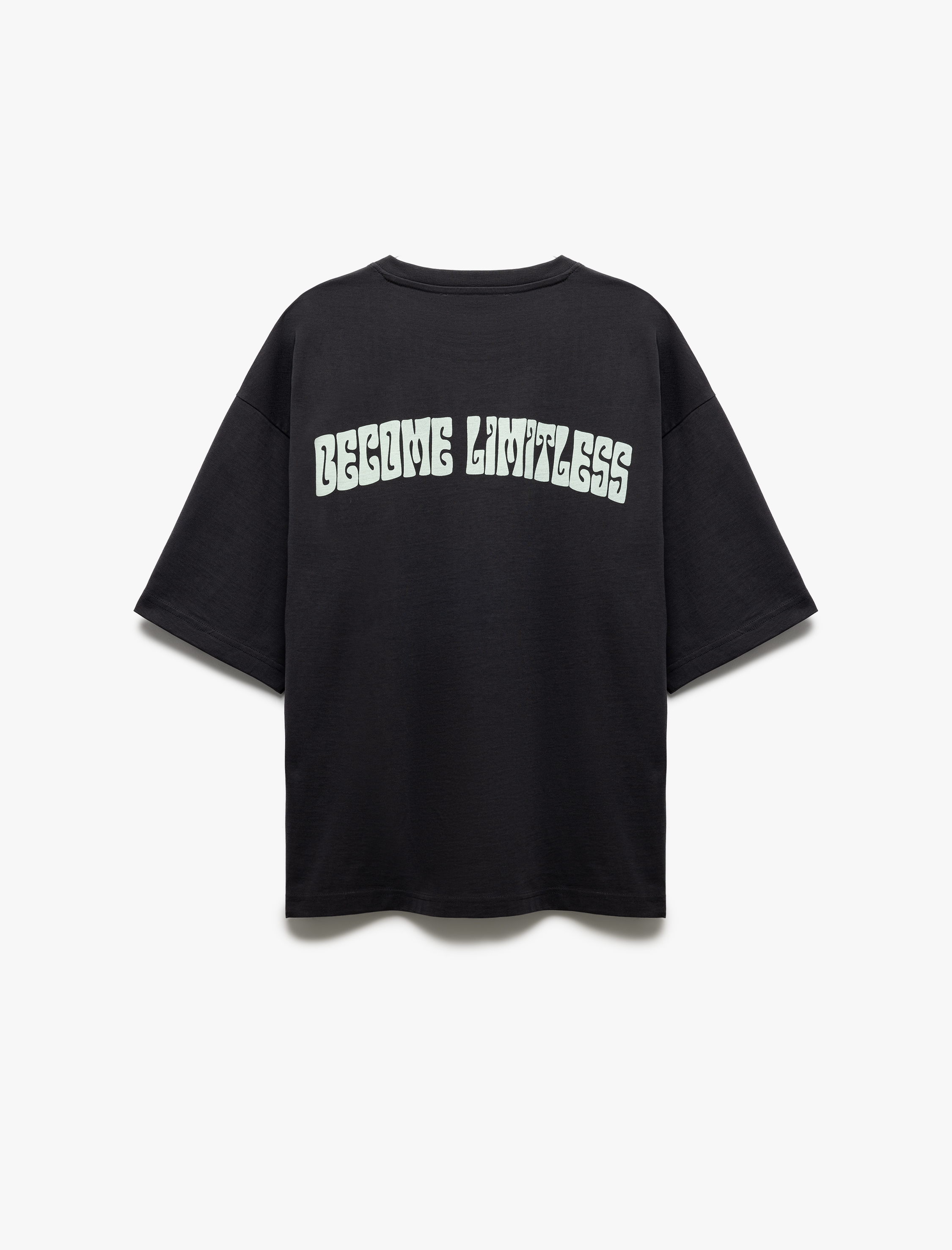   Kısa Kollu Bisiklet Yaka Tok Kumaş Pamuklu Arkası Baskılı Tişört