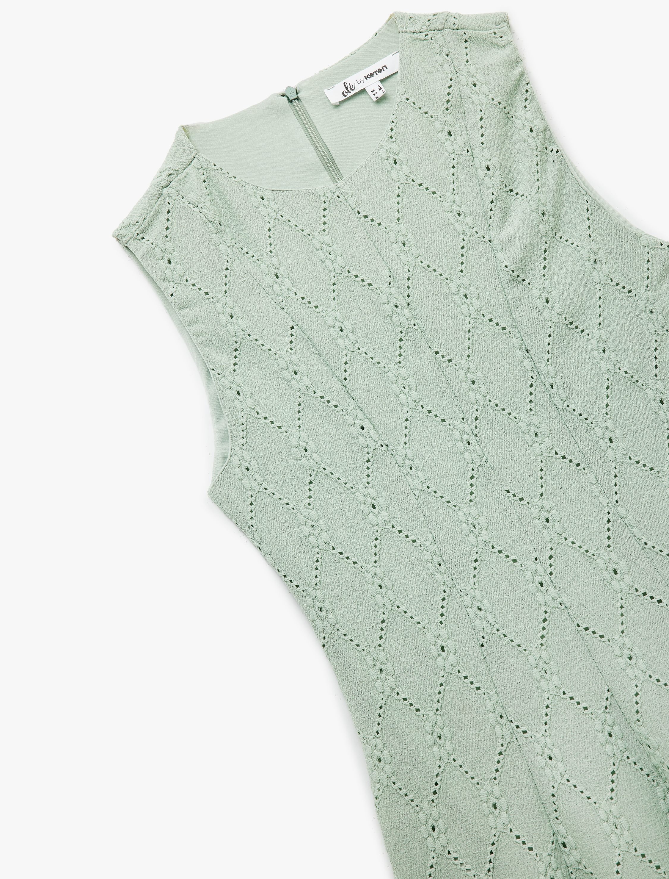   Fistolu Bisiklet Yaka Kolsuz Mini Elbise