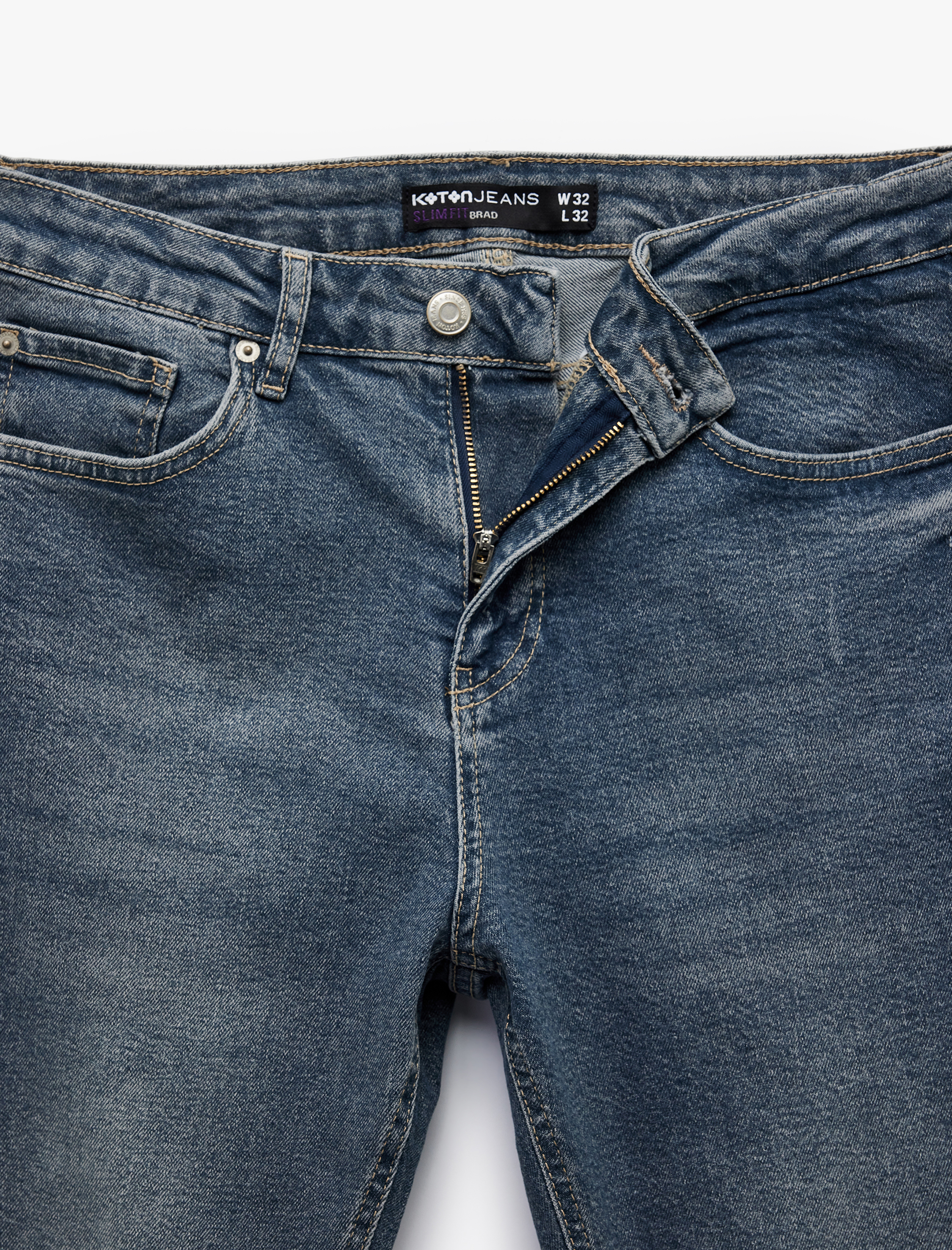   Pamuklu Normal Bel Slim Fit Jean Pantolon - Brad Jean