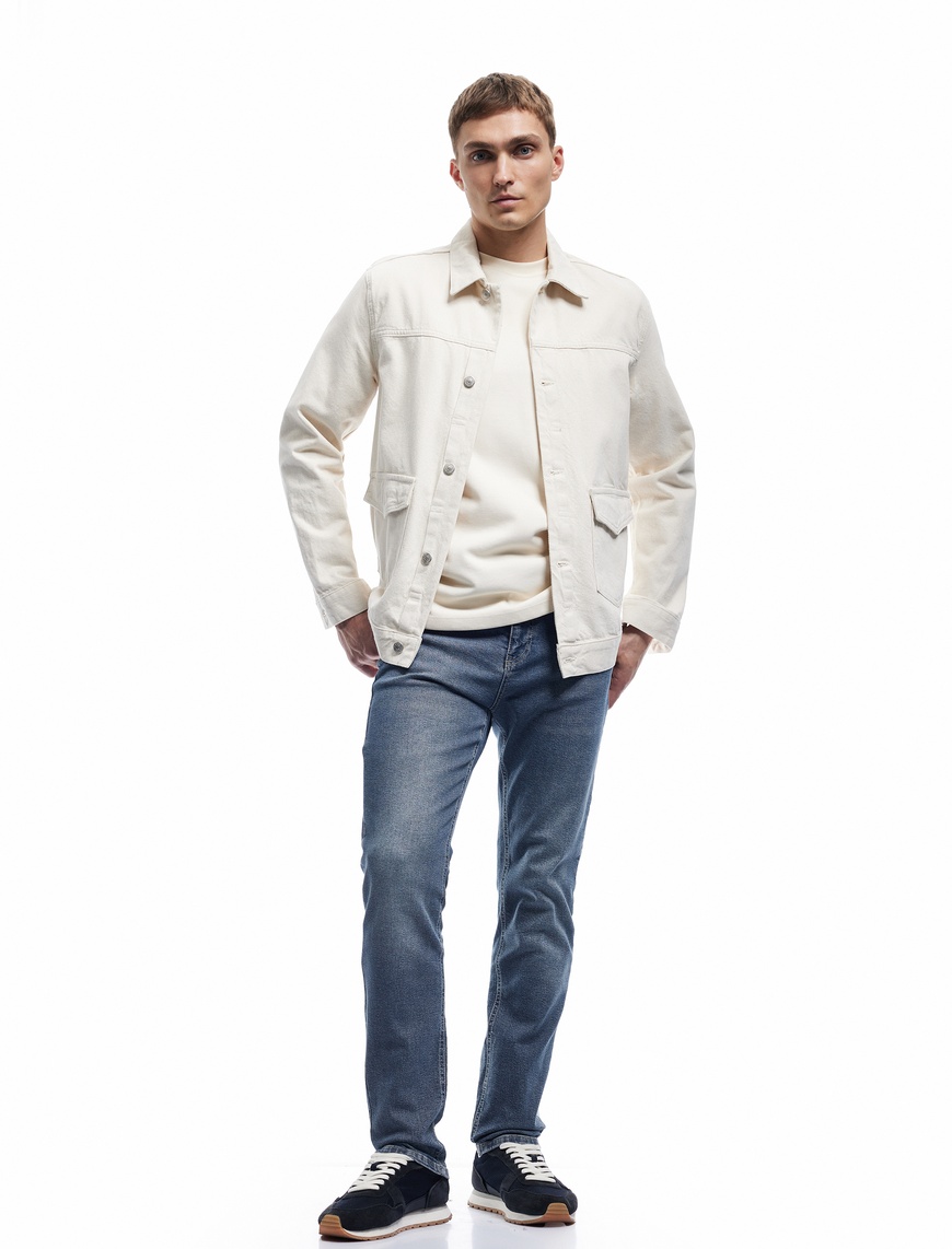   Pamuklu Normal Bel Slim Fit Jean Pantolon - Brad Jean