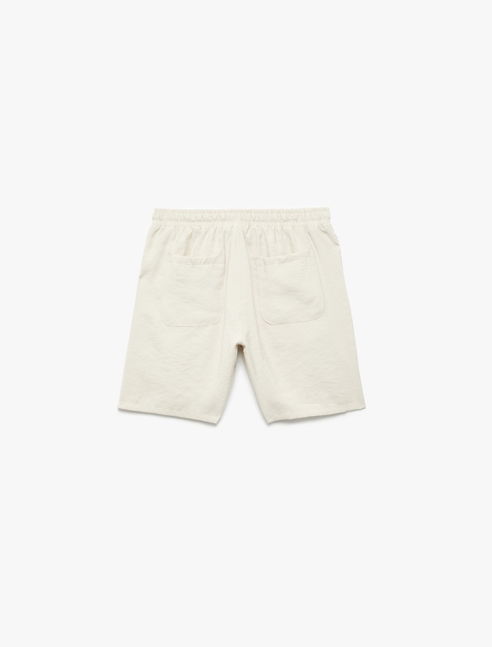  Cep Detaylı Modal Kumaş Beli Bağcıklı Şort