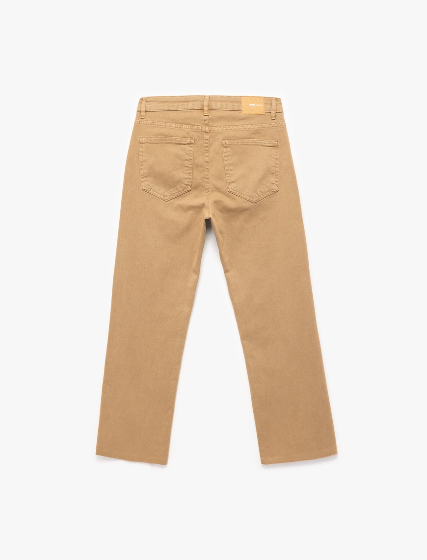   Kesik Paça Basic Denim Pantolon