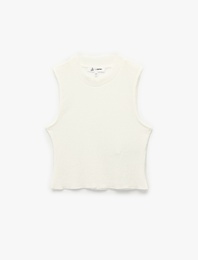Bisiklet Yaka Kolsuz Basic Crop Bluz