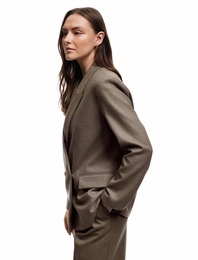 Çift Cepli Uzun Kollu Kruvaze Blazer Ceket