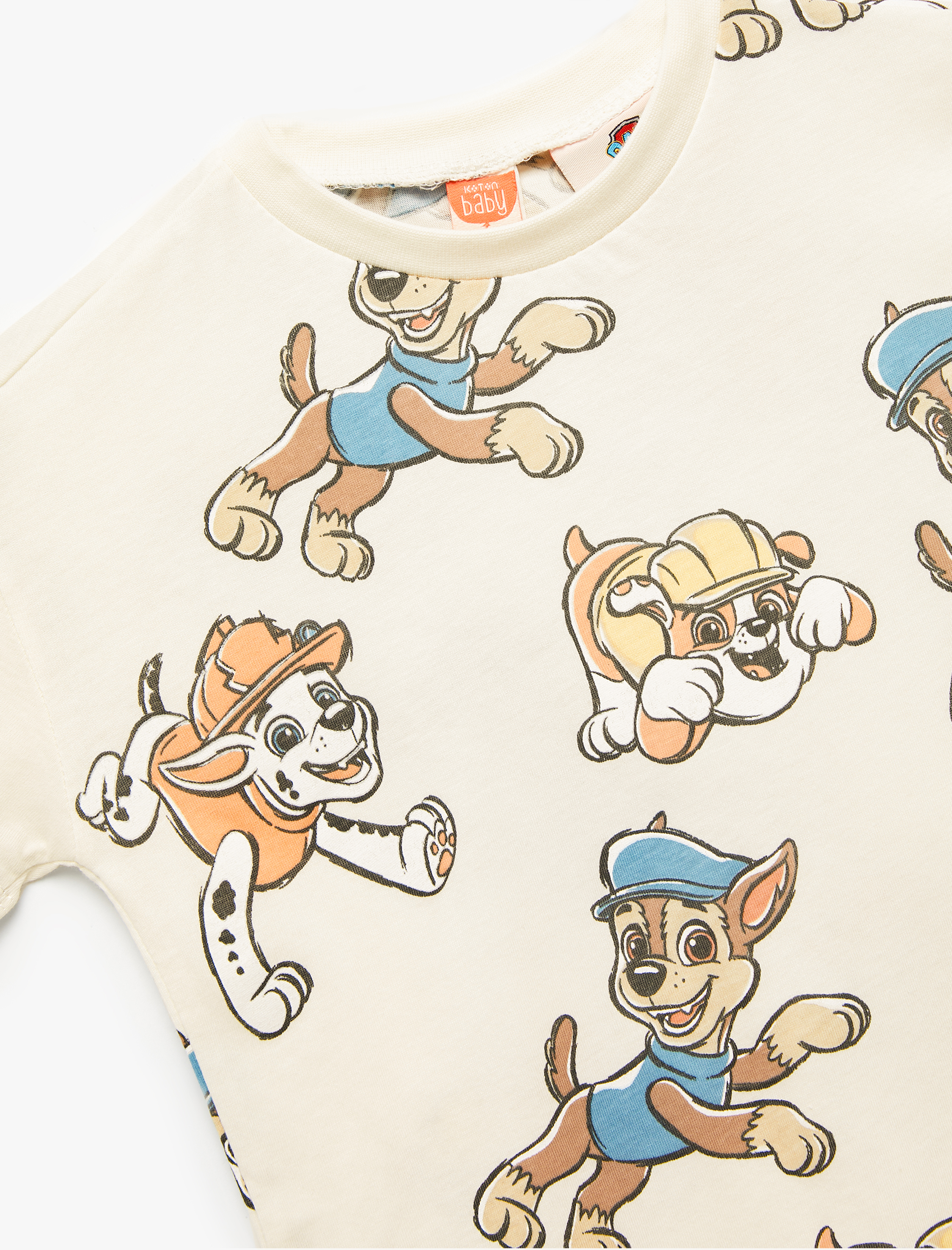  Erkek Bebek Paw Patrol Baskılı Lisanslı Kısa Kollu Bisiklet Yaka Pamuklu Tişört