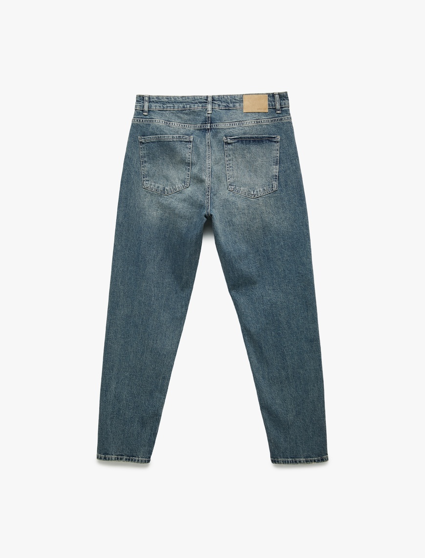   Pamuklu Normal Bel Tapered Fit Jean Pantolon