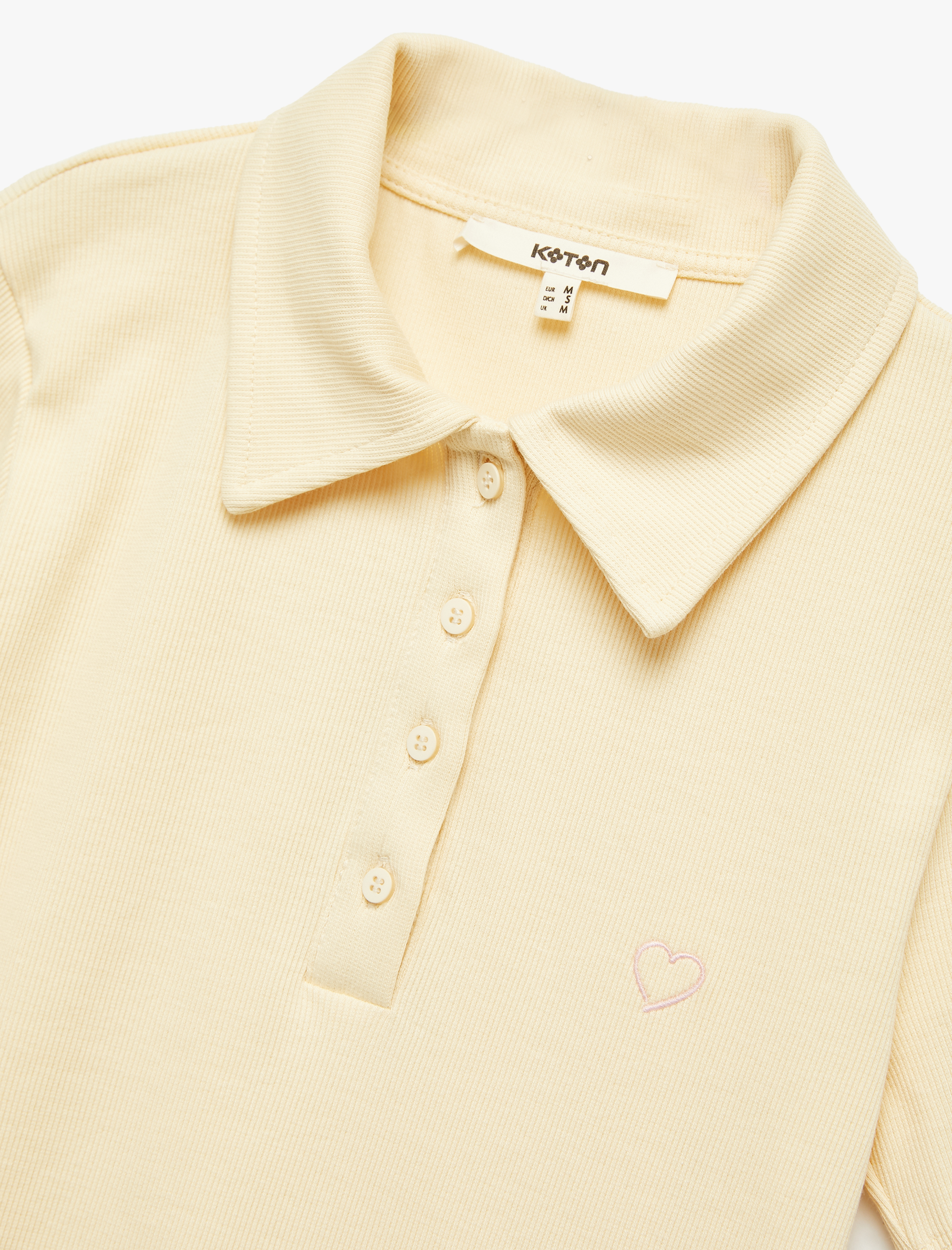 Pamuklu Slim Fit Kısa Kollu Düğmeli Kalpli Polo Yaka Tişört
