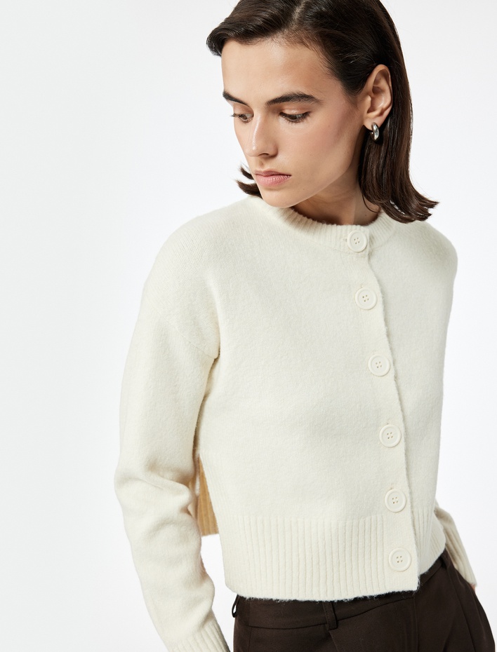  Uzun Kollu Bisiklet Yaka Triko Hırka