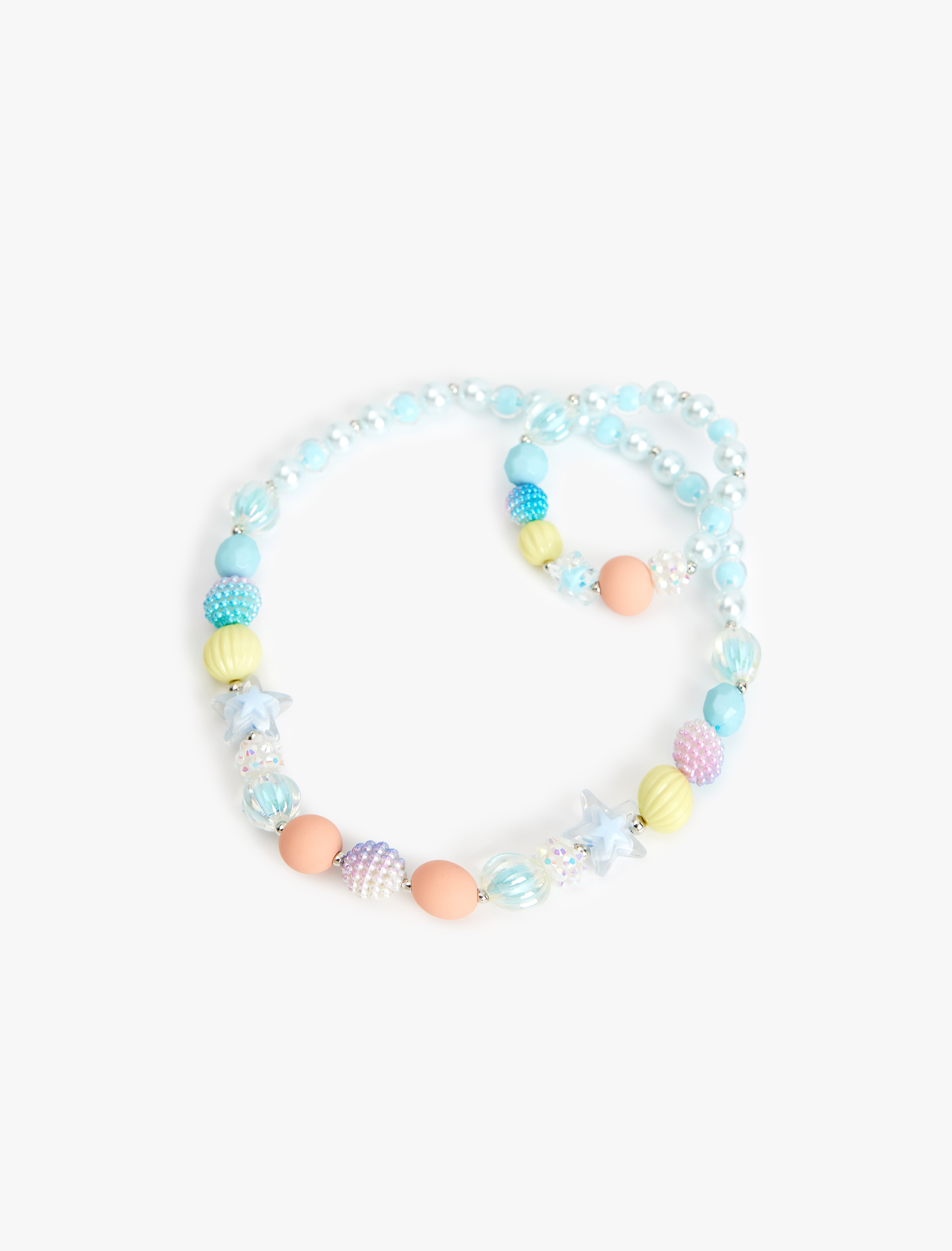  Kadın Çok Renkli Boncuklu Kolye-Bileklik Seti